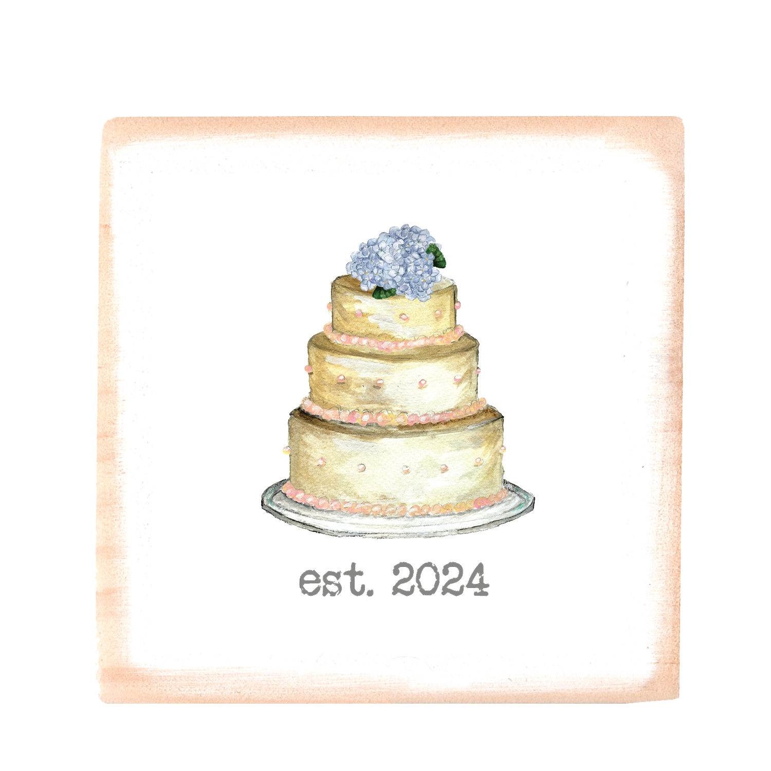 wedding cake 2024 square wood block