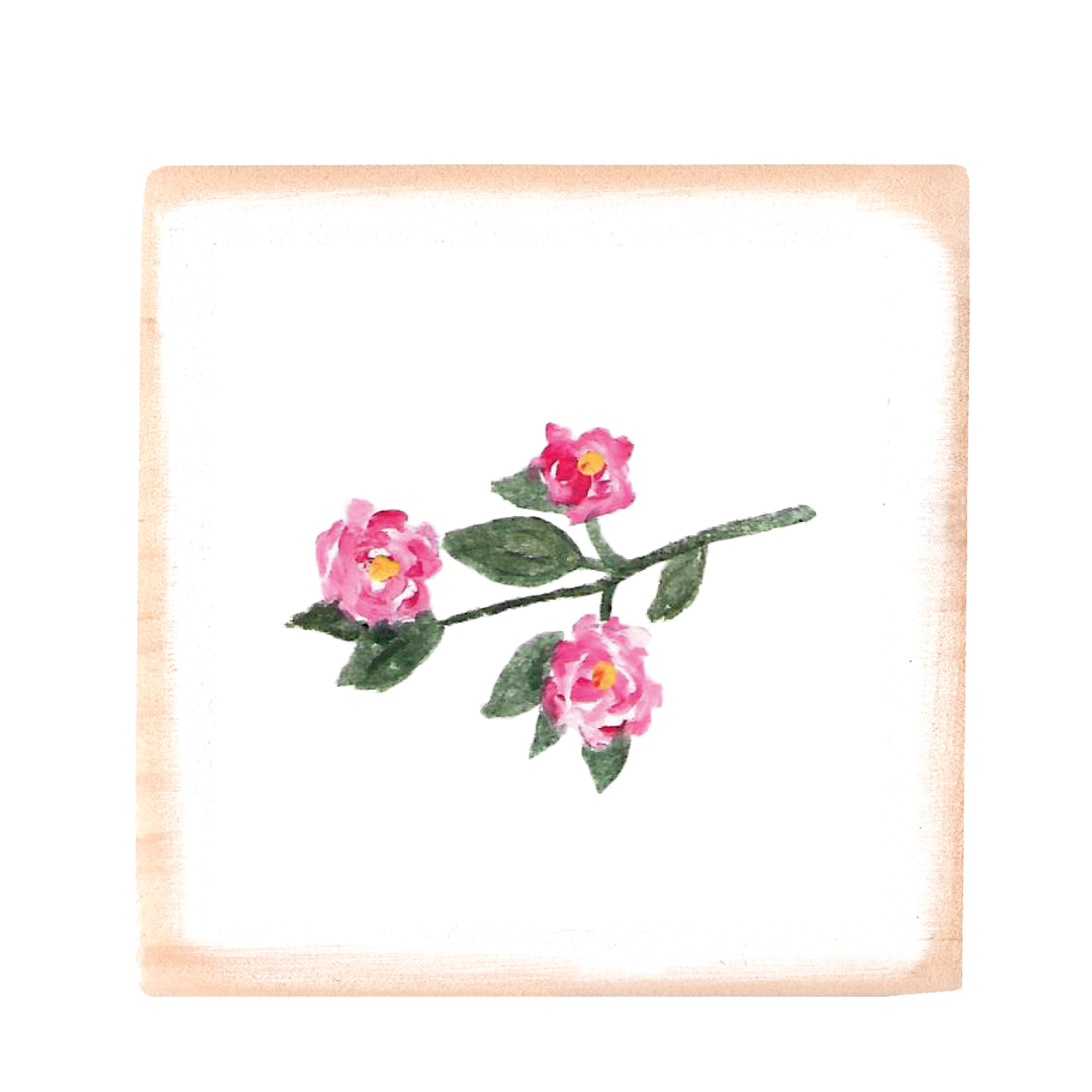 camellia square wood block