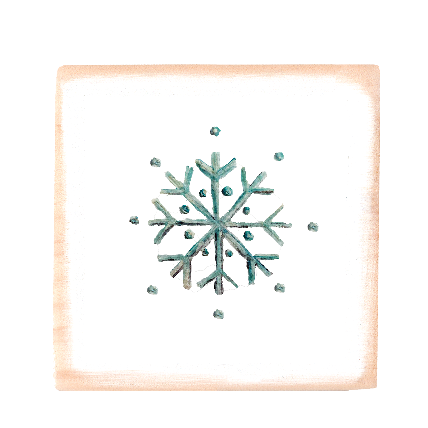 snowflake square wood block