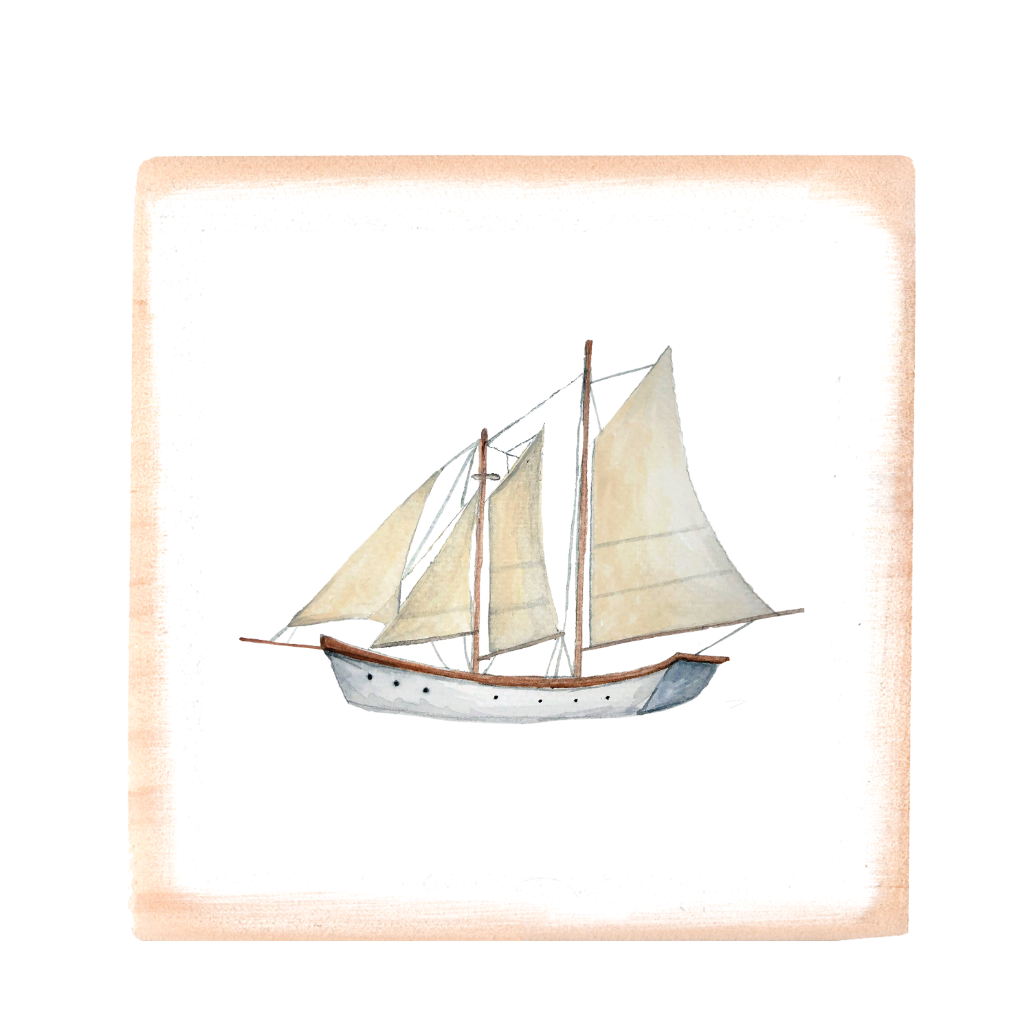 schooner square wood block