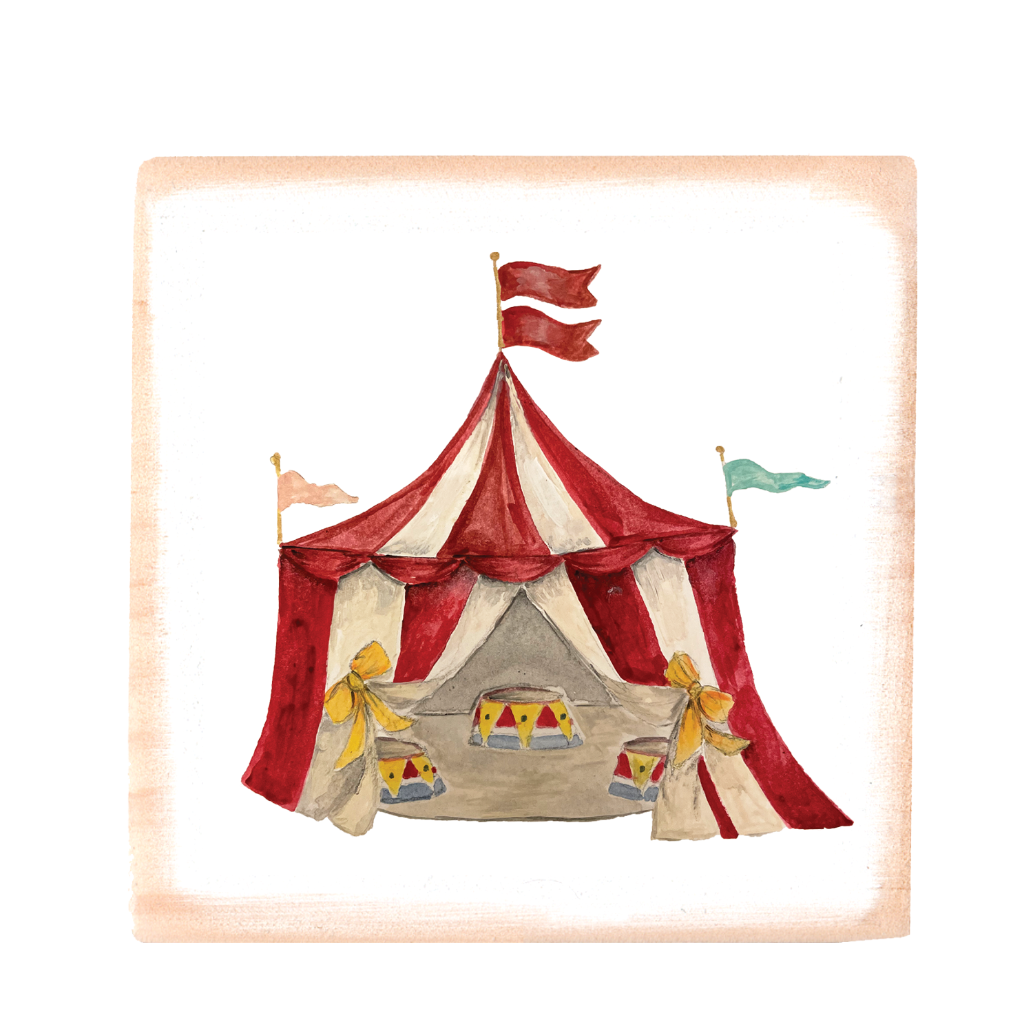 circus tent square wood block