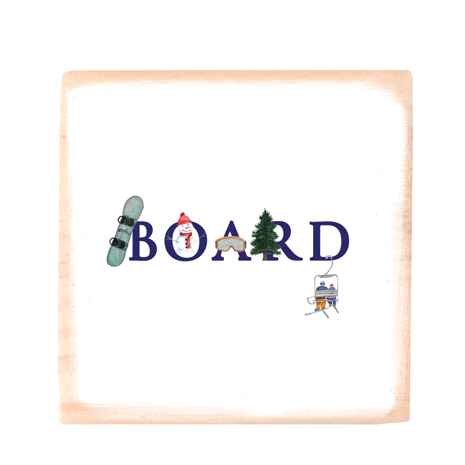 board square wood block