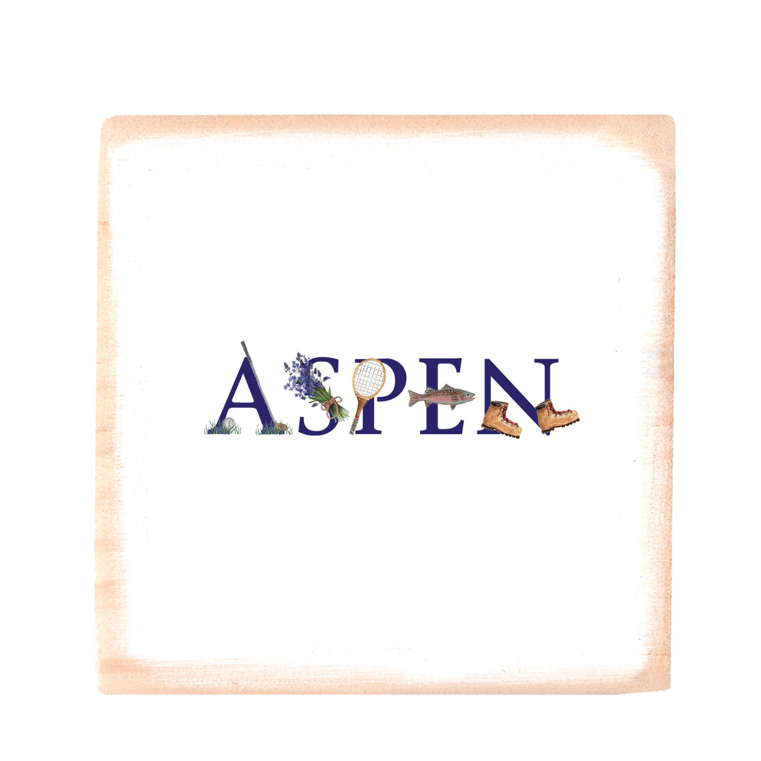 aspen summer square wood block