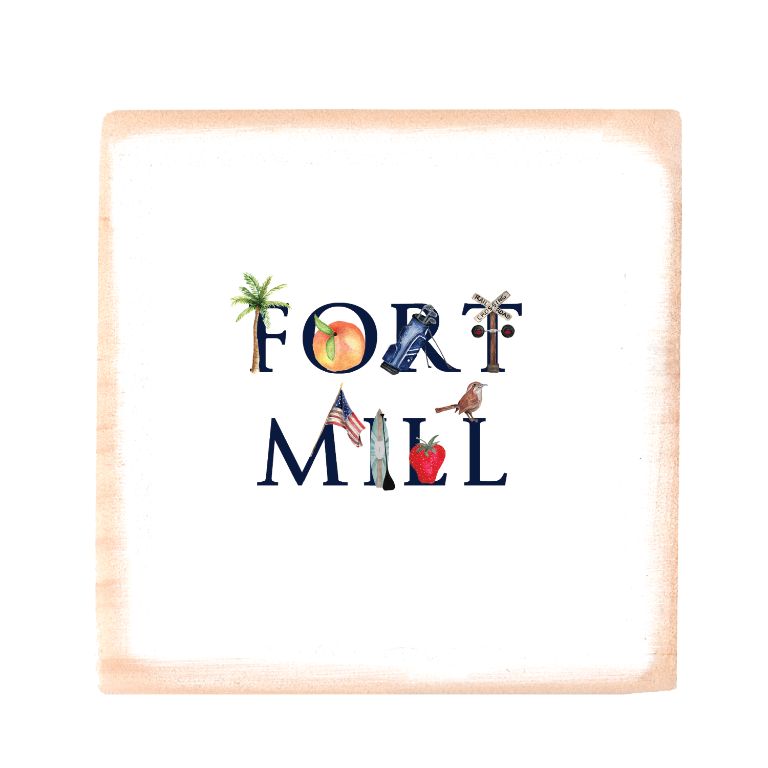 fort mill square wood block