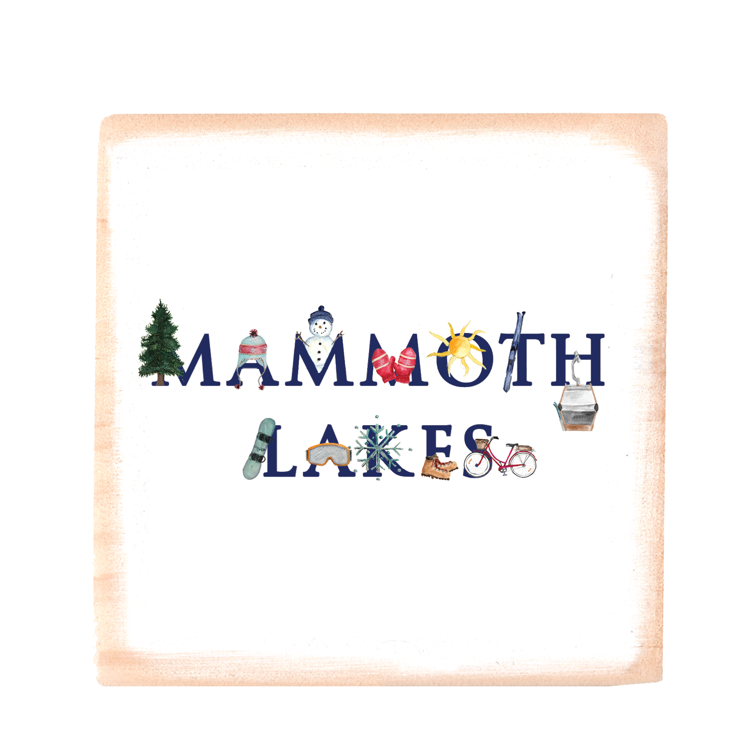 mammoth lakes square wood block