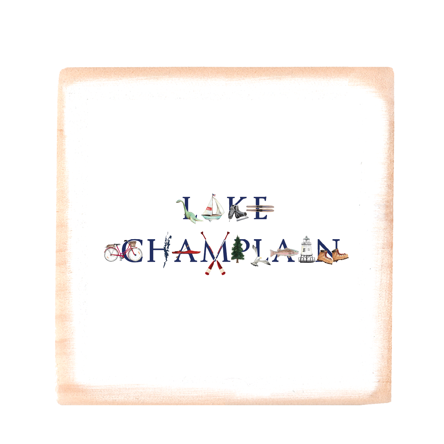 lake champlain square wood block