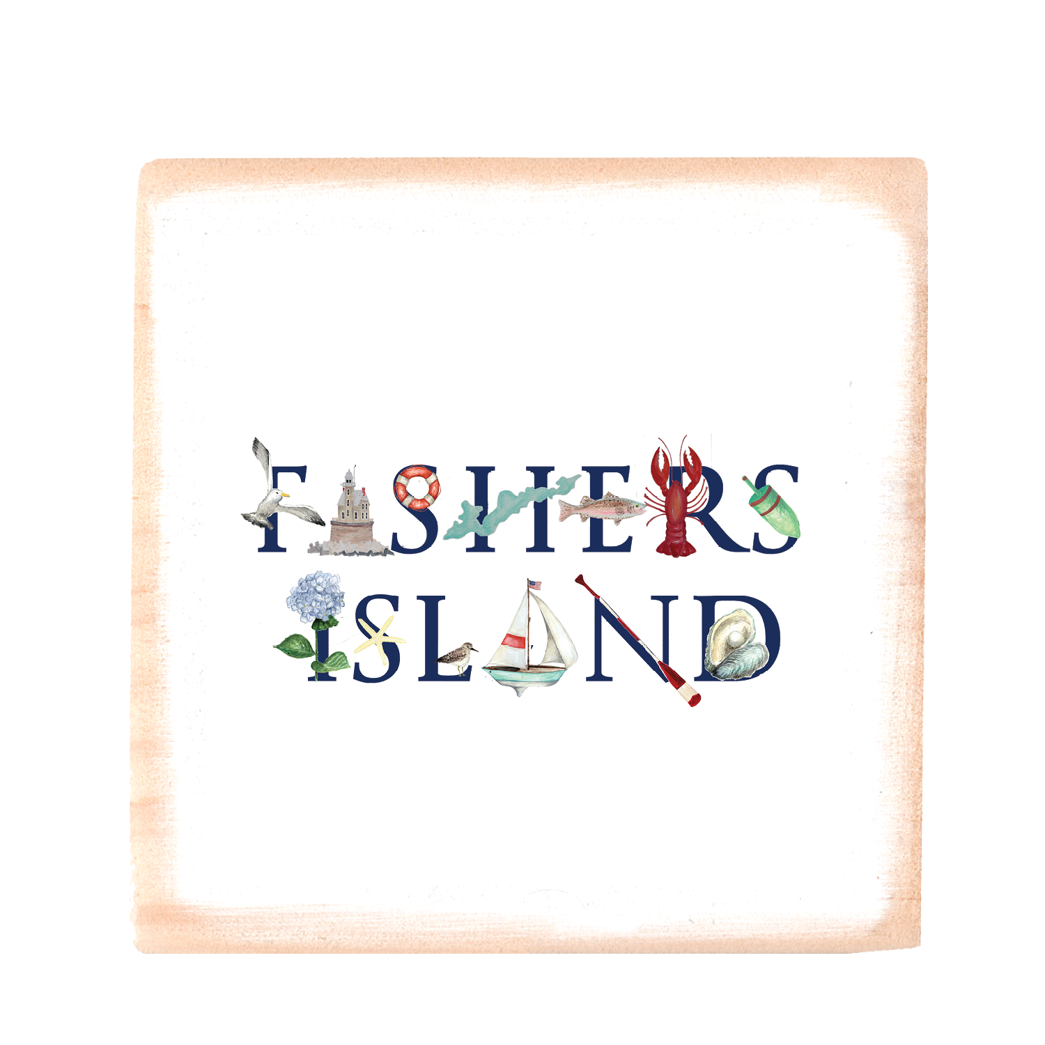 fishers island square wood block