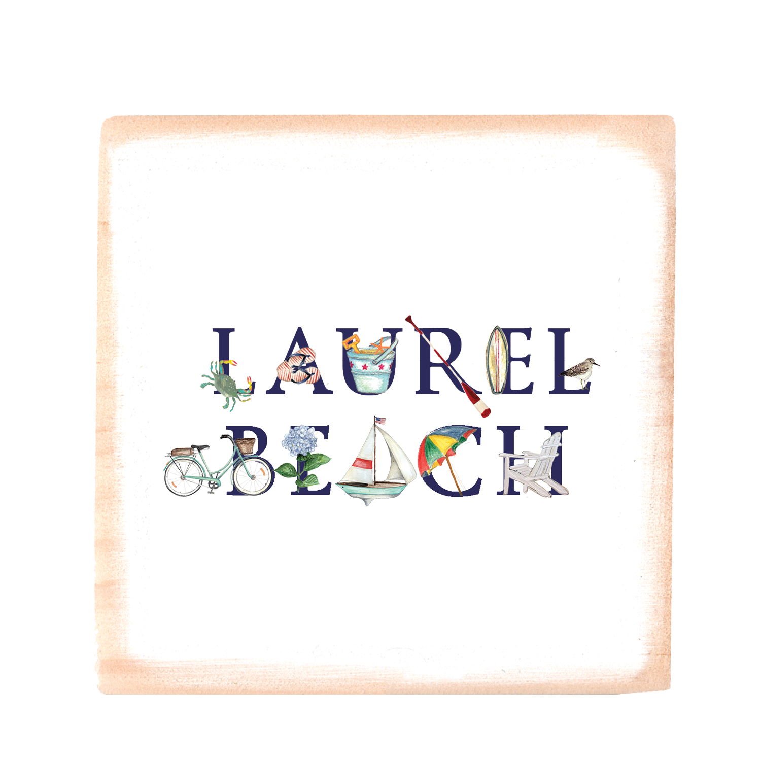 laurel beach square wood block