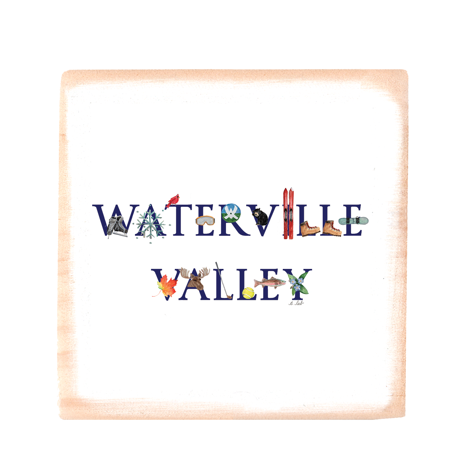 waterville valley square wood block