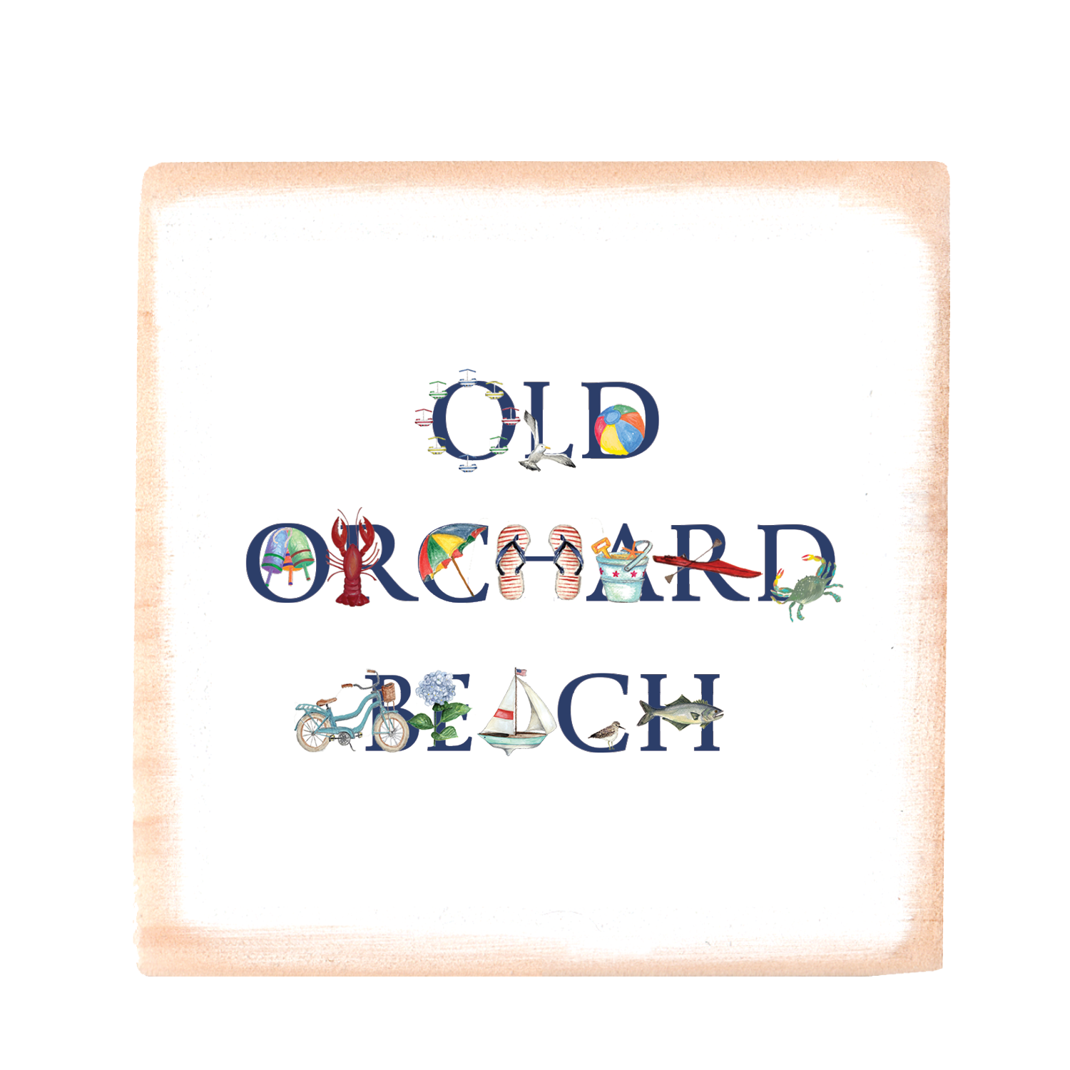 old orchard beach square wood block