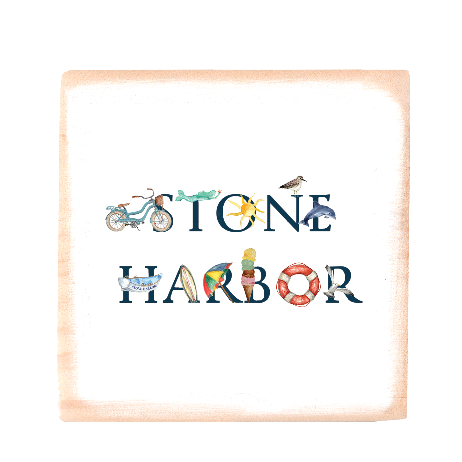 stone harbor square wood block