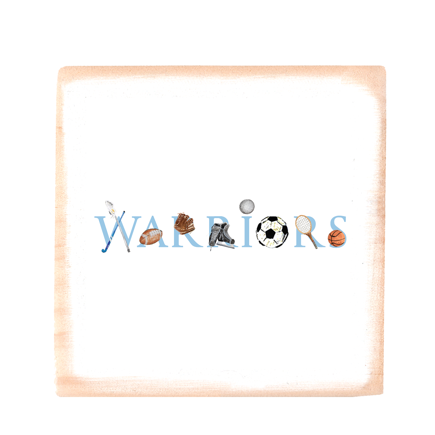 warriors square wood block