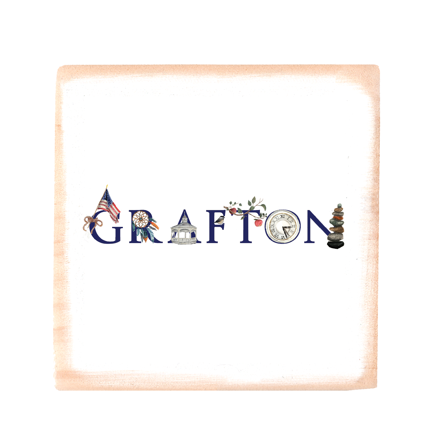 grafton square wood block