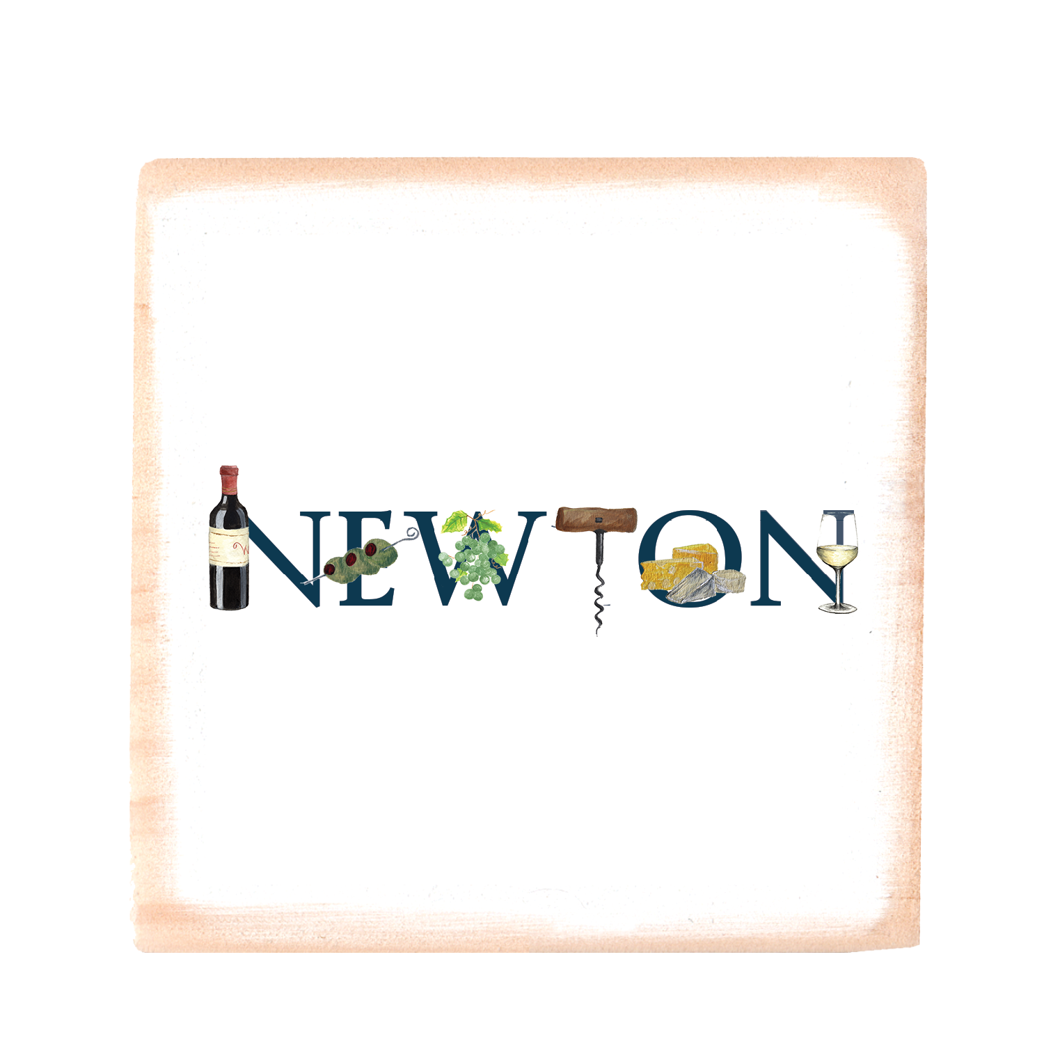 newton square wood block