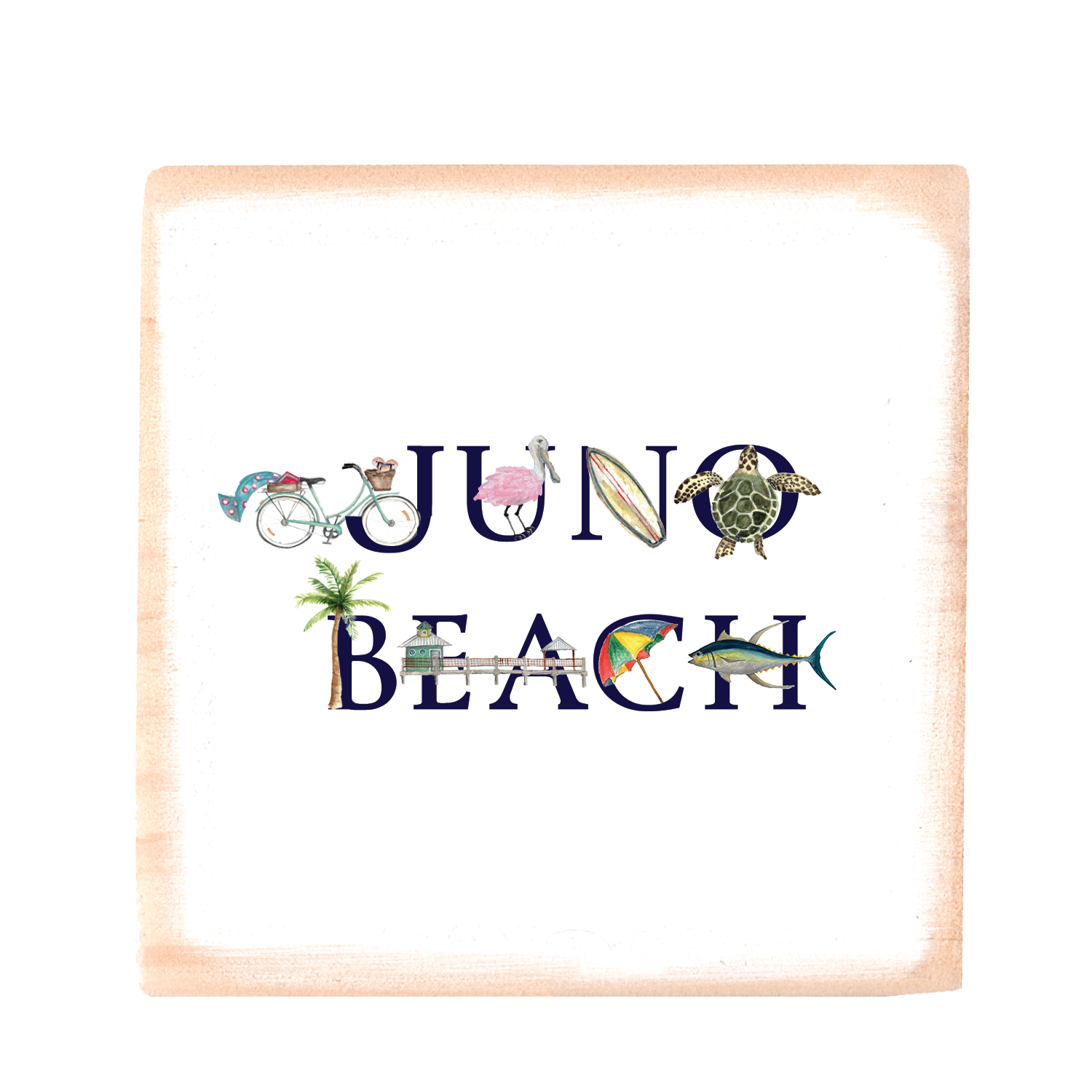 juno beach square wood block