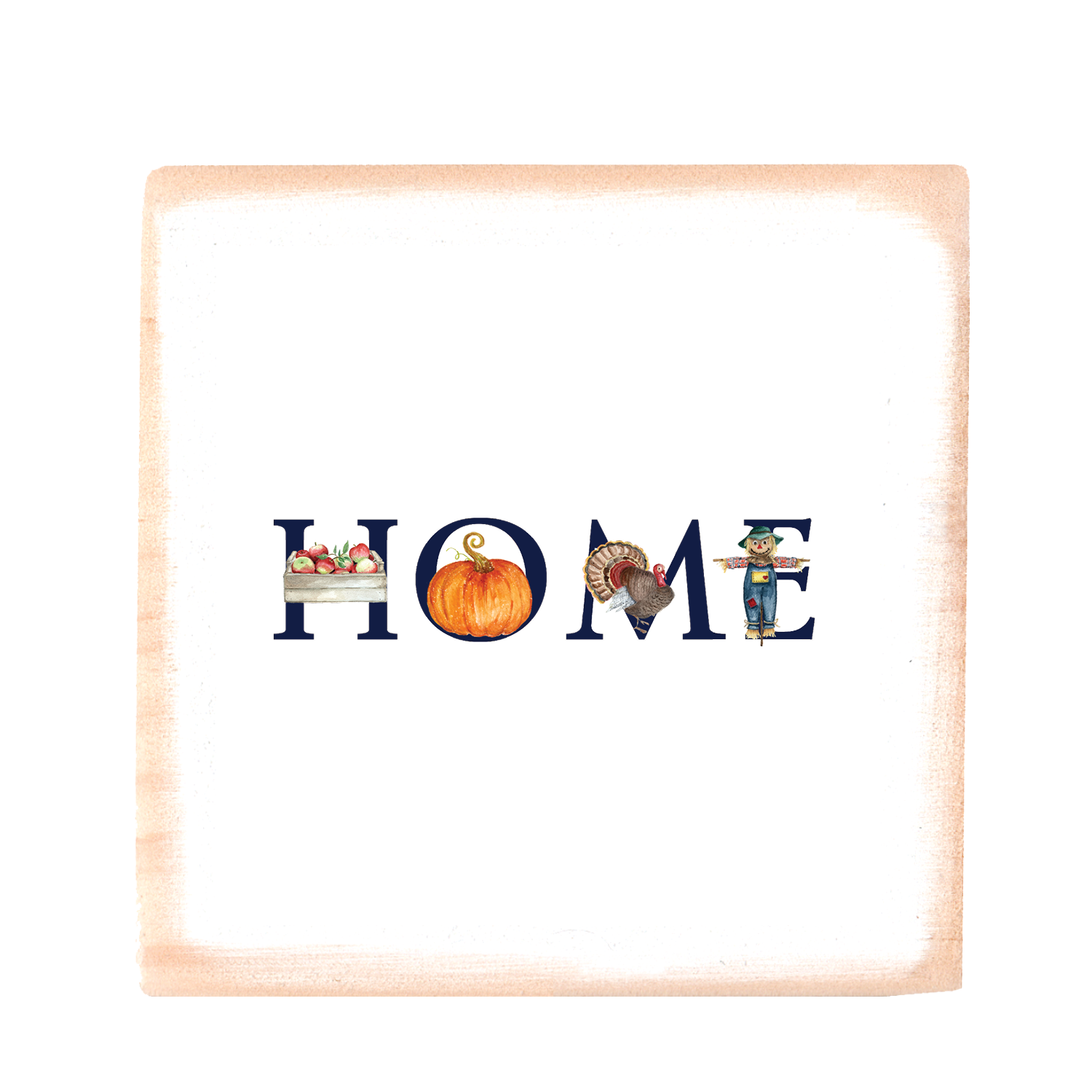 home fall square wood block