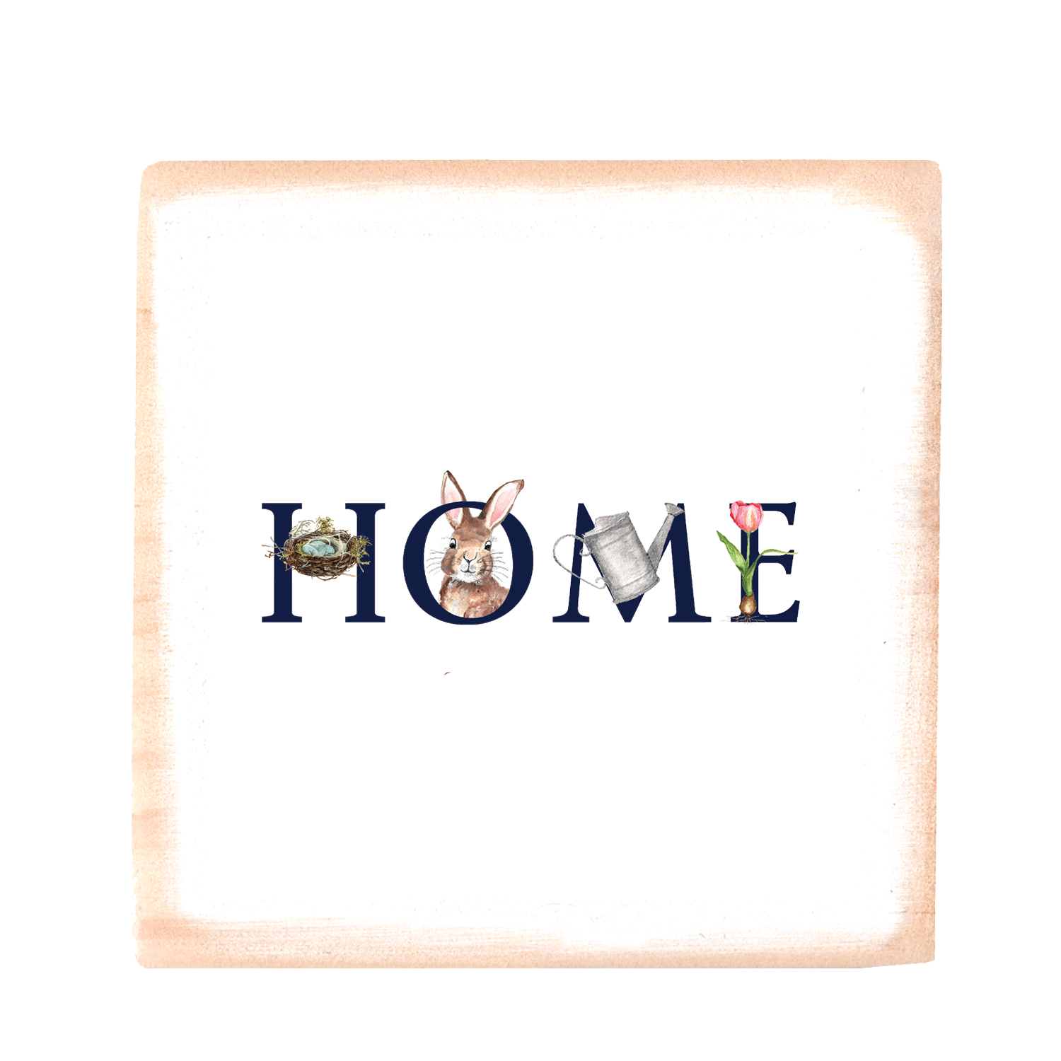 home spring square wood block