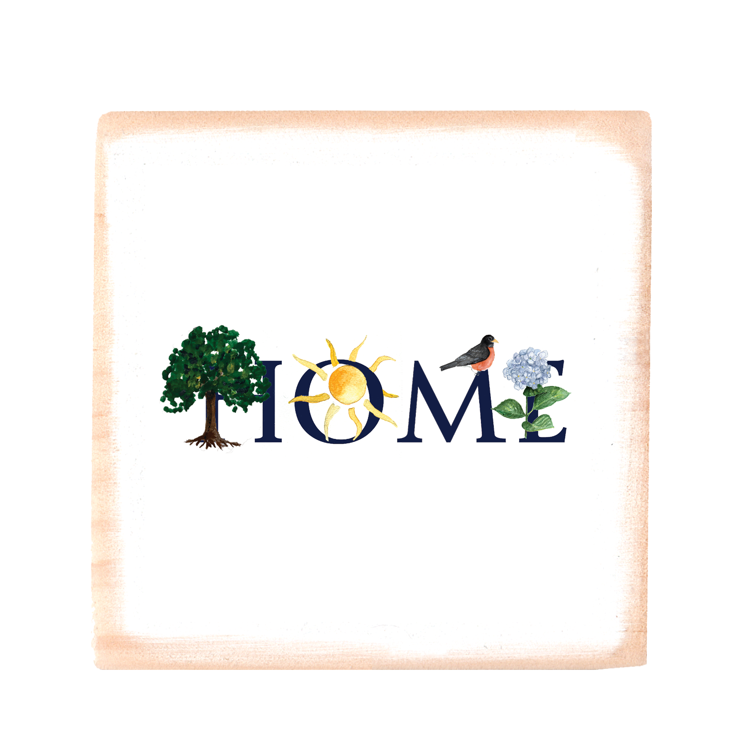 home summer square wood block