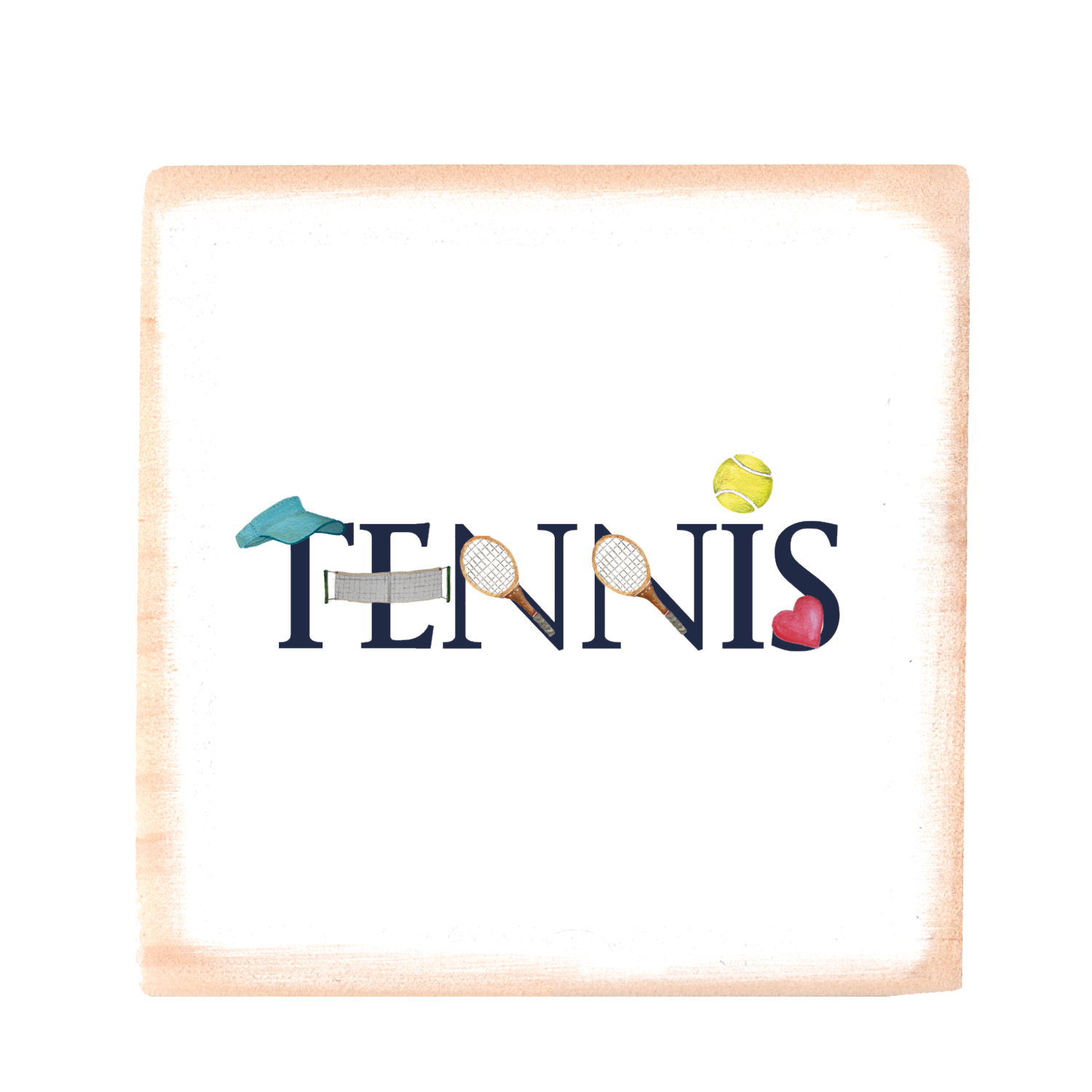 tennis illu-stated square block
