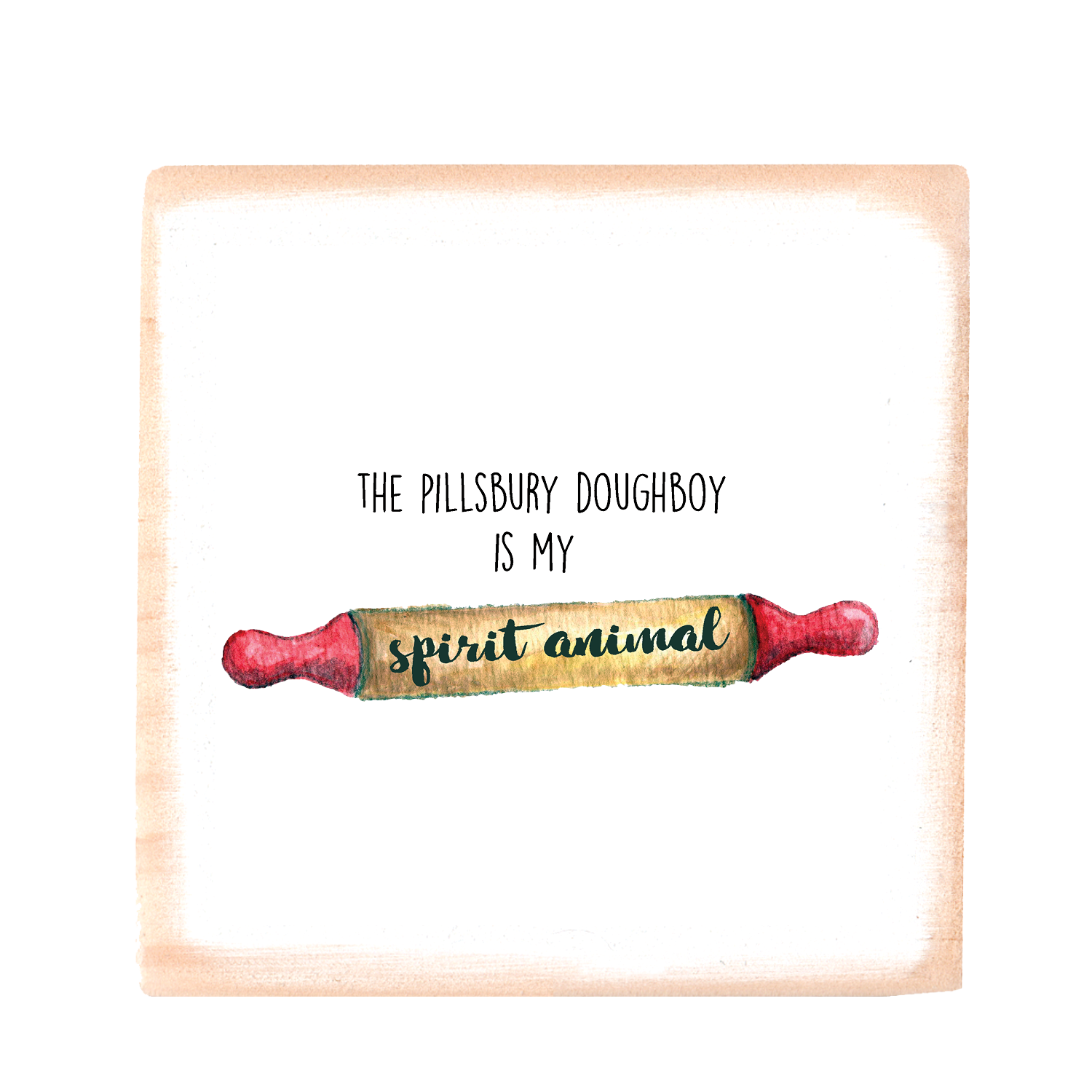 pillsbury spirit animal square wood block