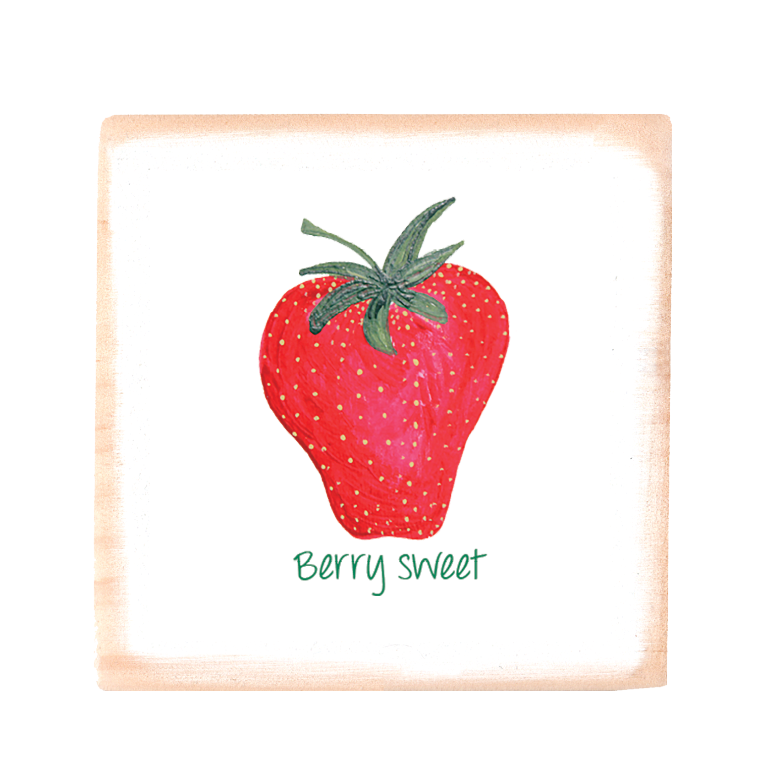 berry sweet square wood block