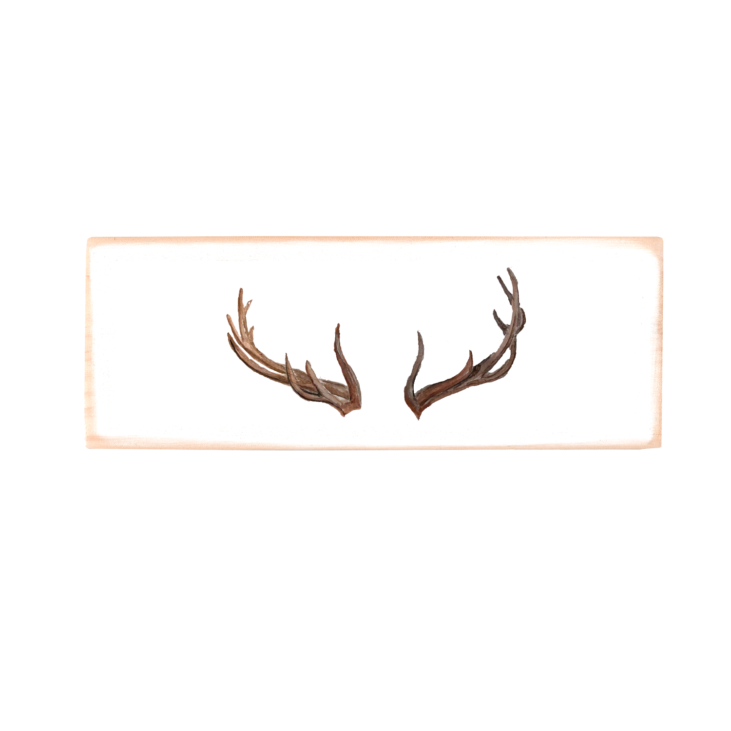 elk antlers wood block rectangle