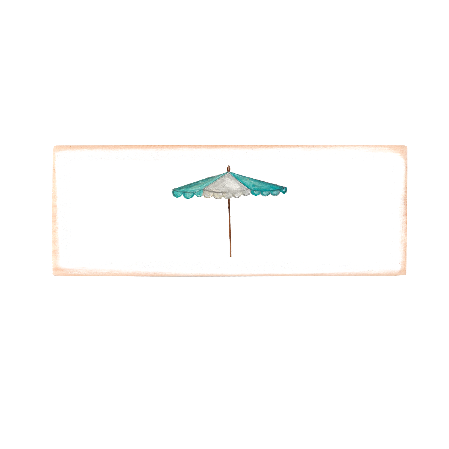 seafoam beach umbrella wood block rectangle