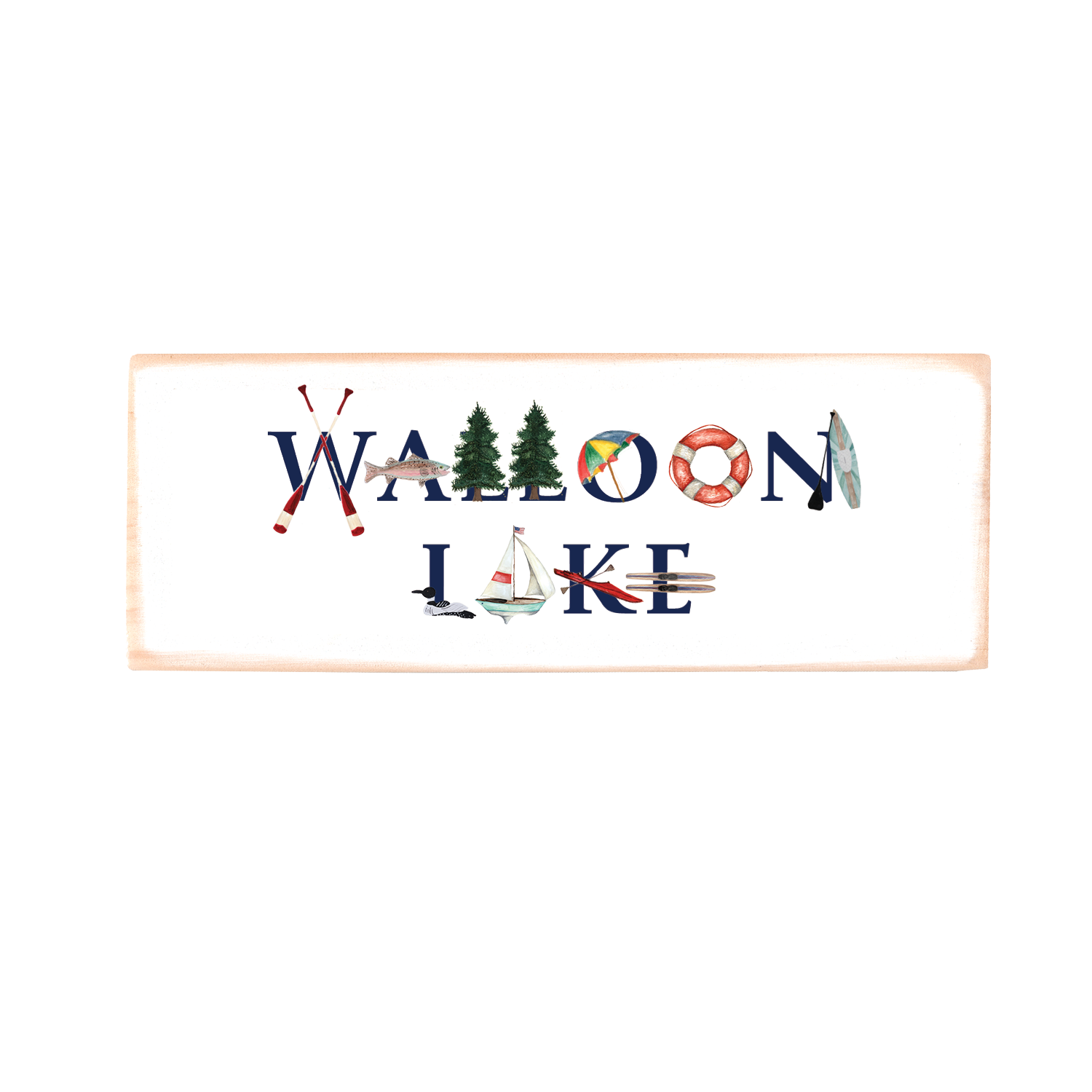 walloon lake rectangle wood block