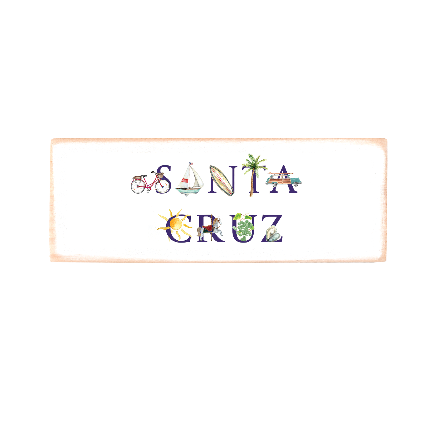 santa cruz rectangle wood block