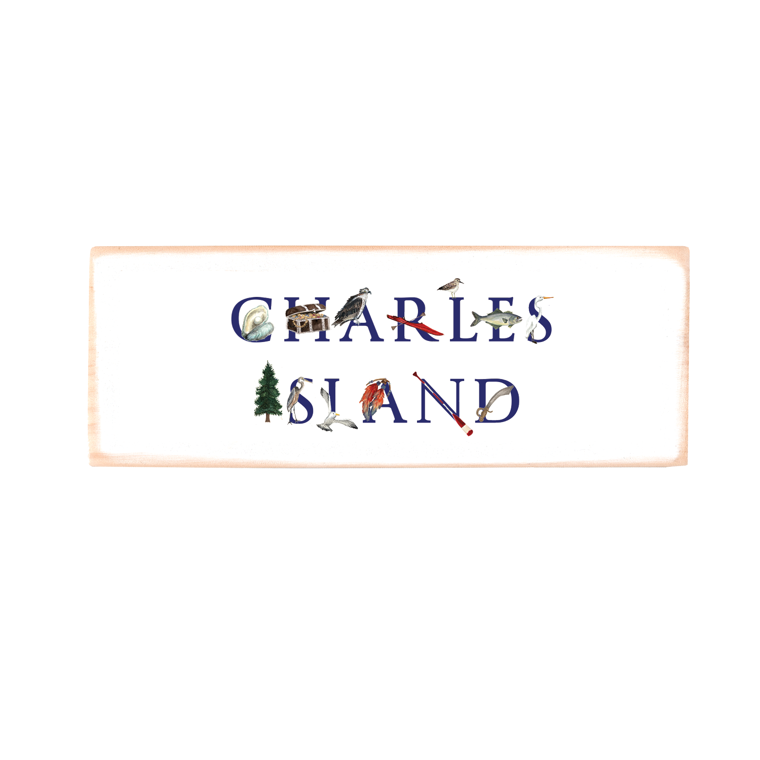 charles island rectangle wood block