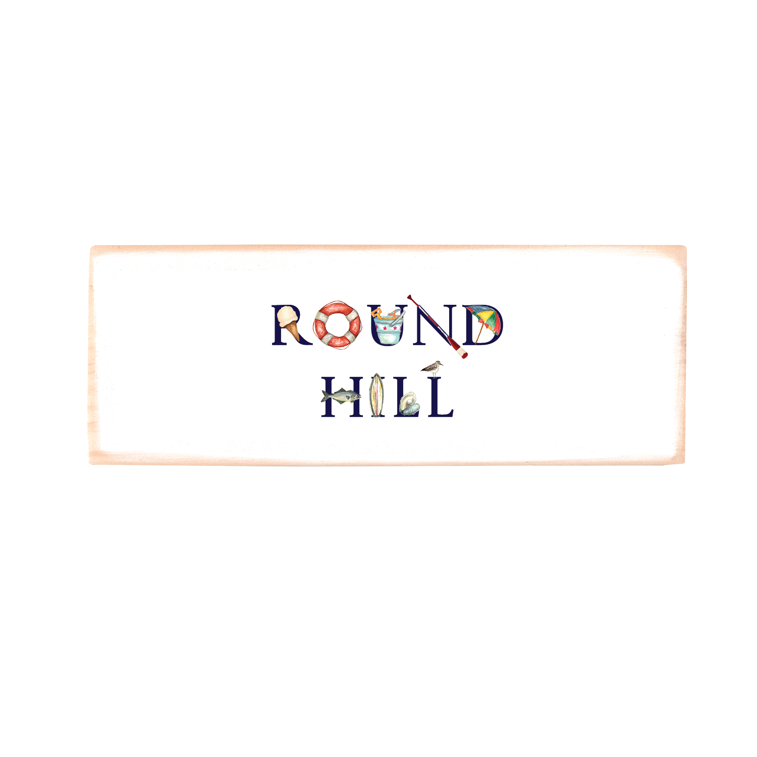 round hill beach rectangle wood block