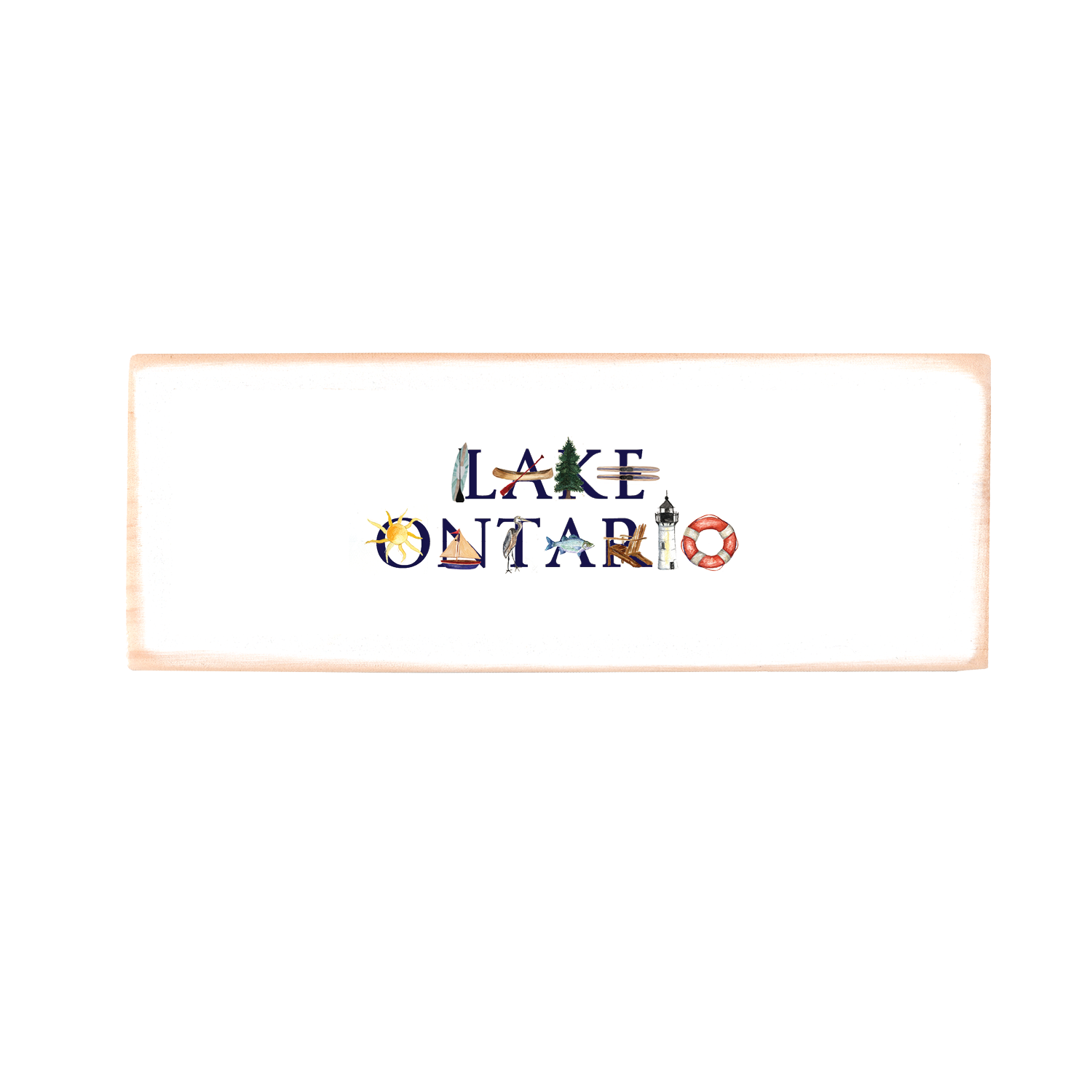 lake ontario rectangle wood block