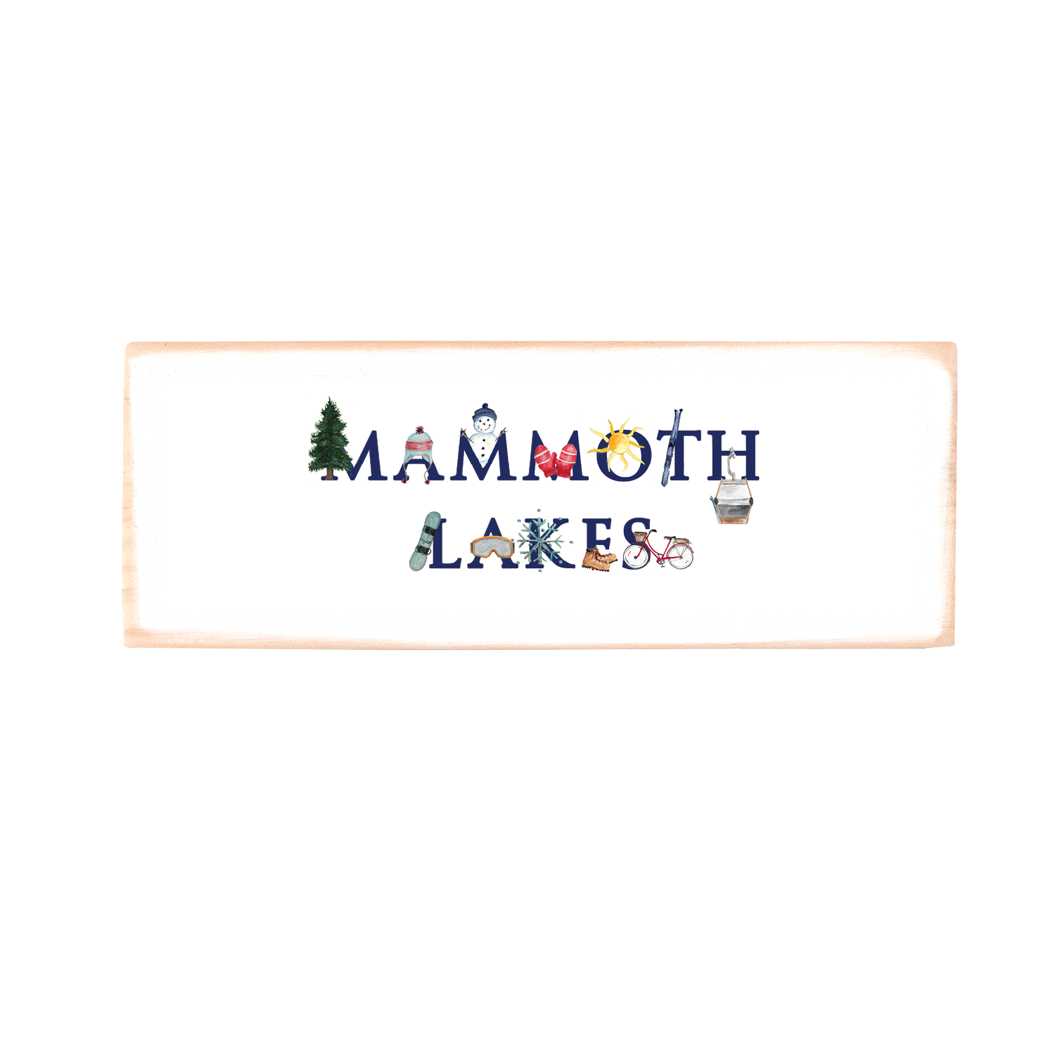 mammoth lakes rectangle wood block