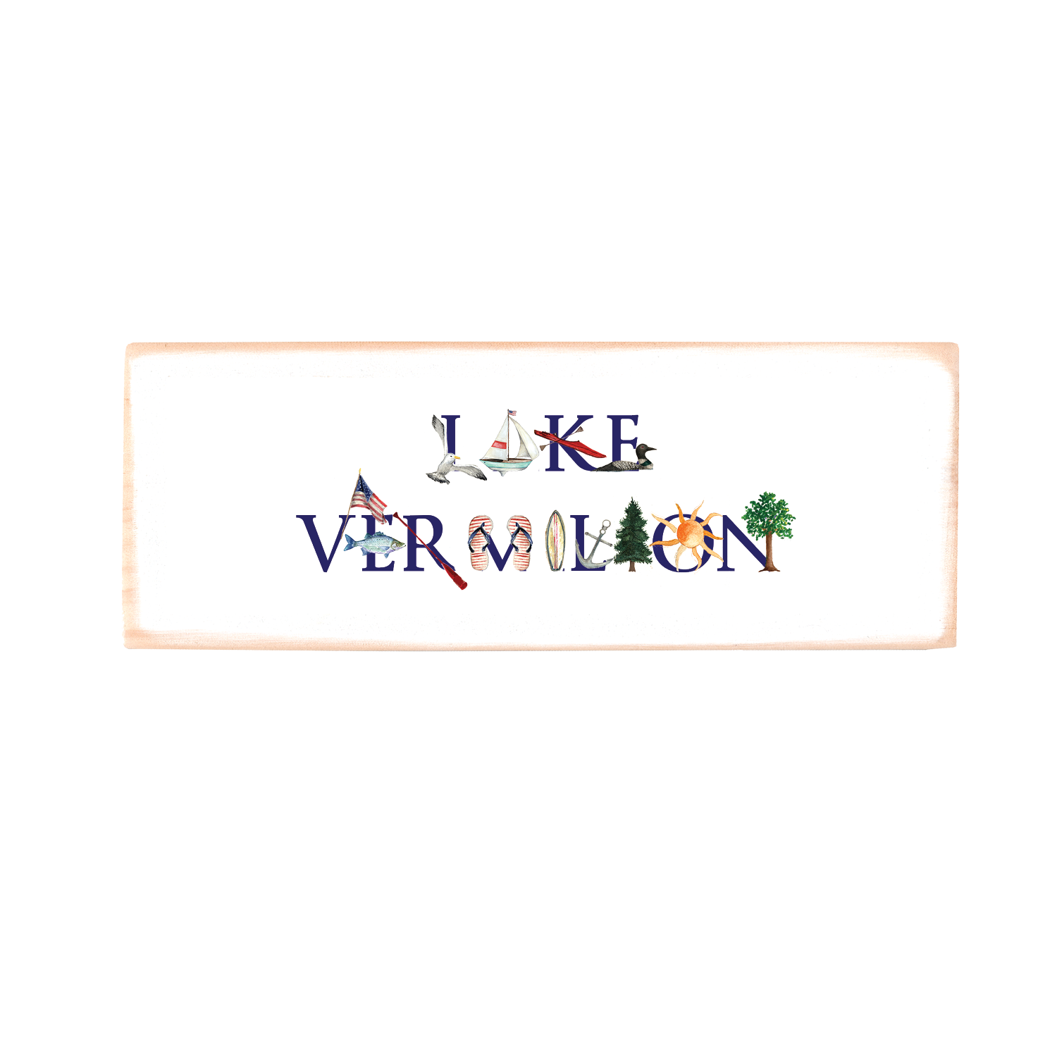 lake vermillion rectangle wood block