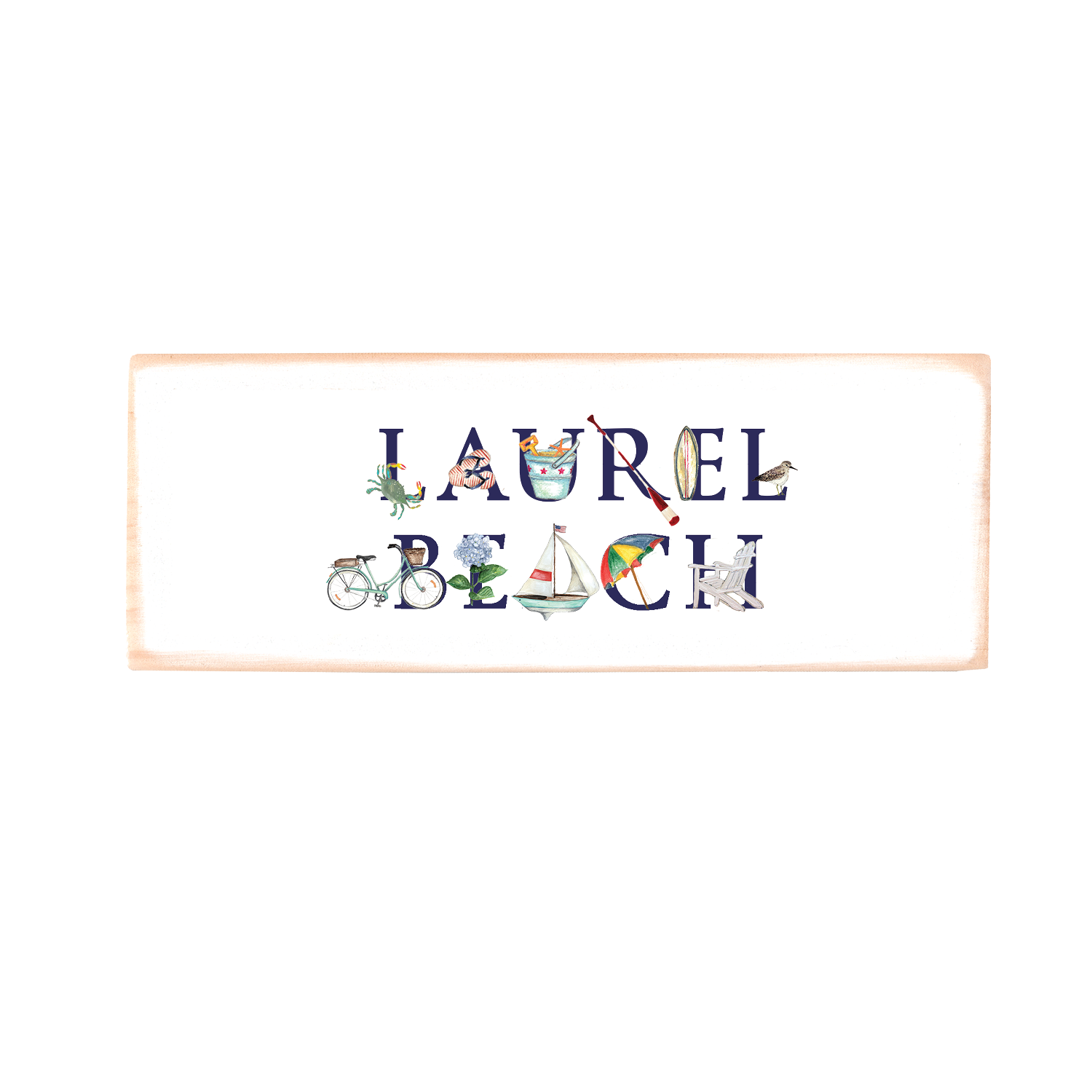 laurel beach rectangle wood block