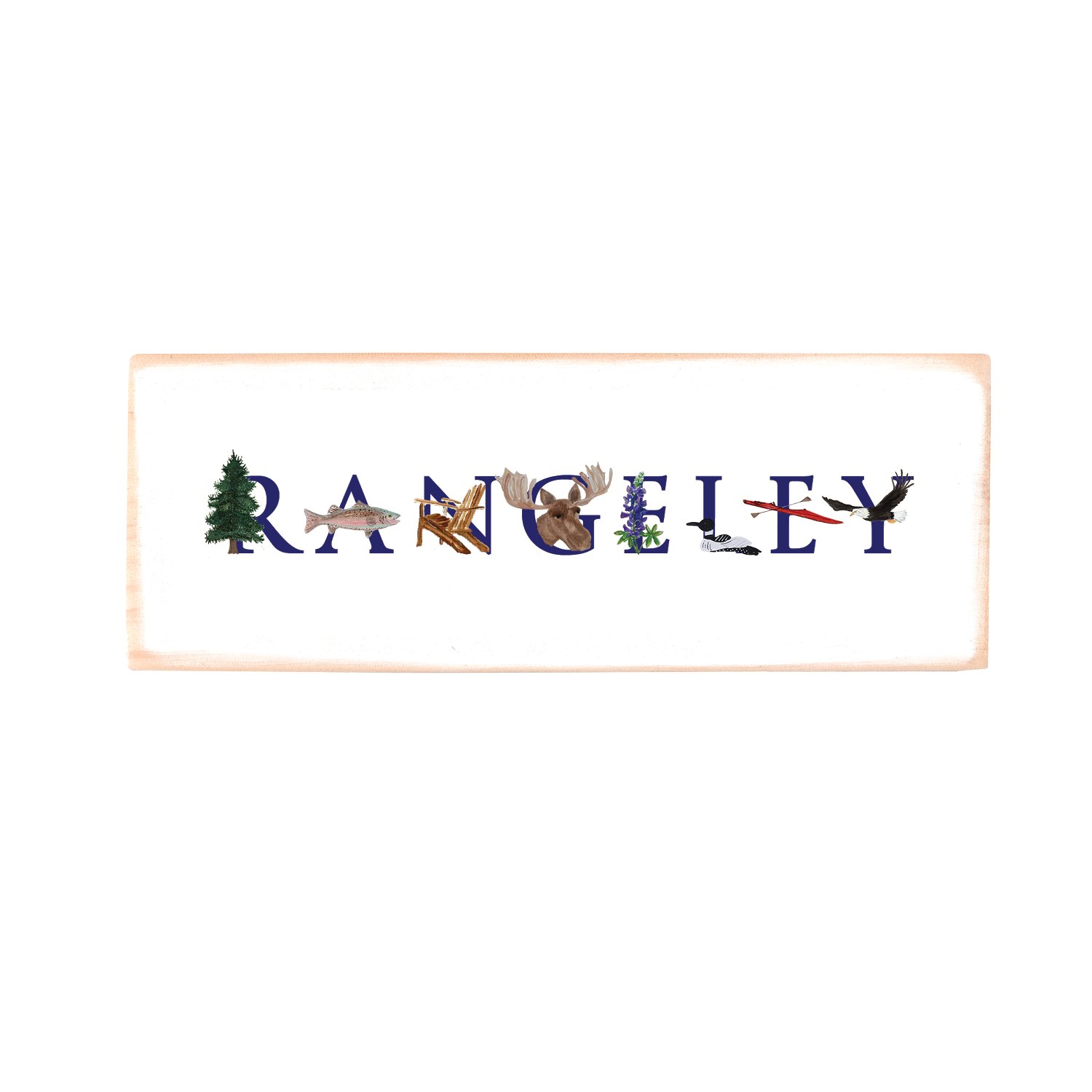 rangeley summer rectangle wood block