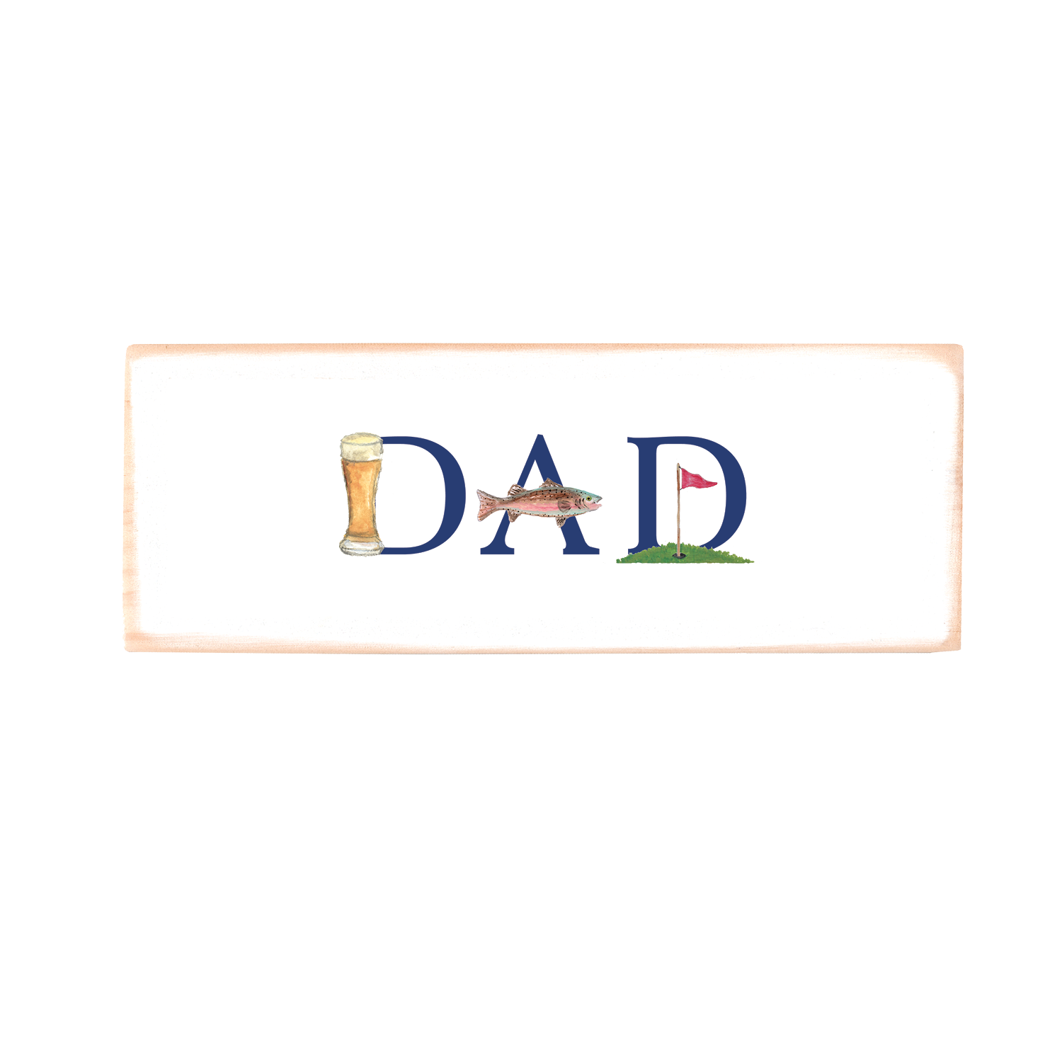 dad wood block rectangle