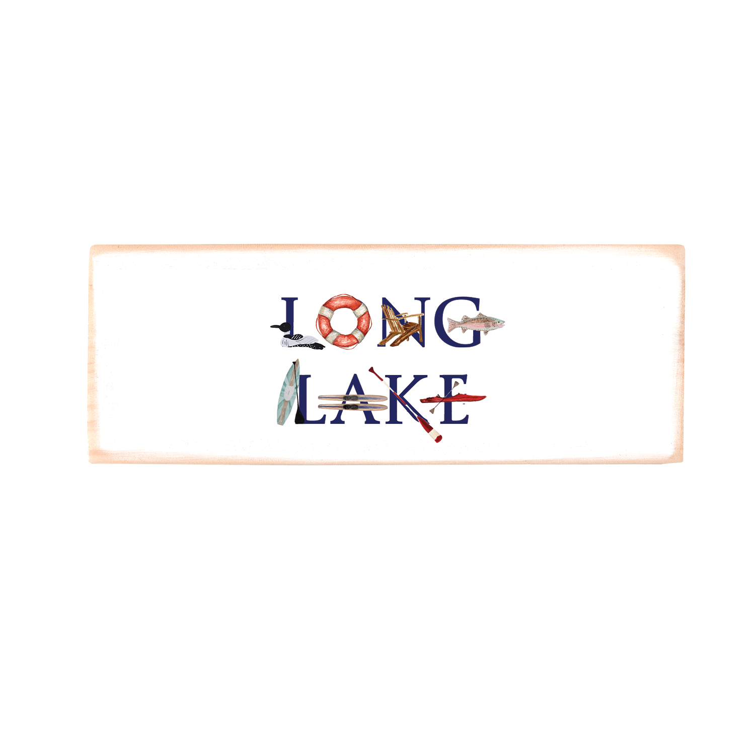 long lake rectangle wood block
