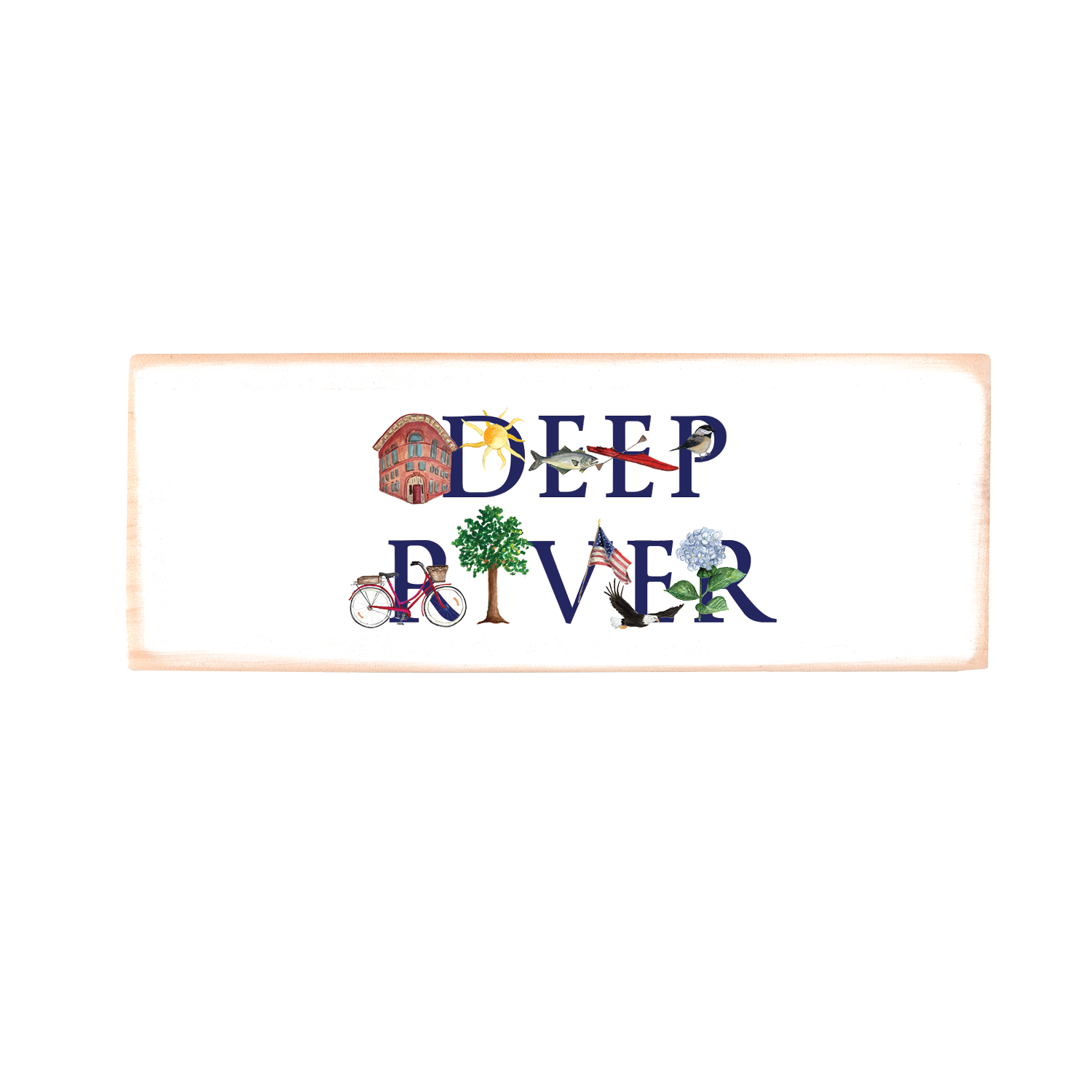 deep river rectangle wood block