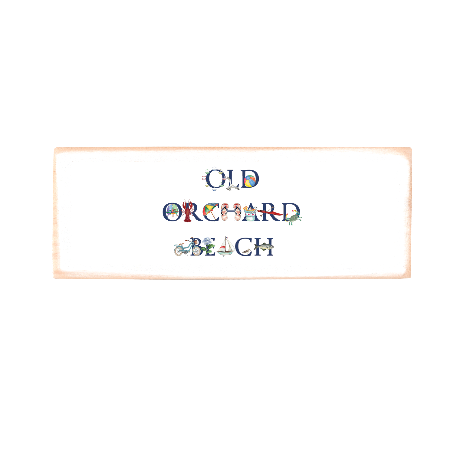 old orchard beach rectangle wood block