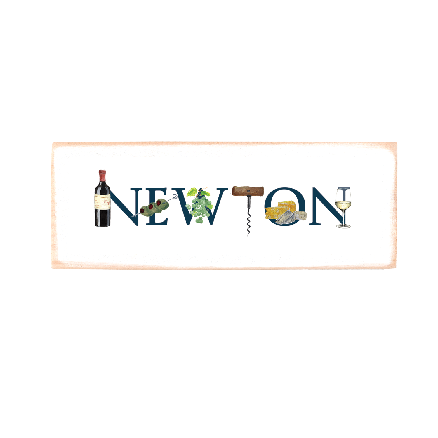 newton rectangle wood block