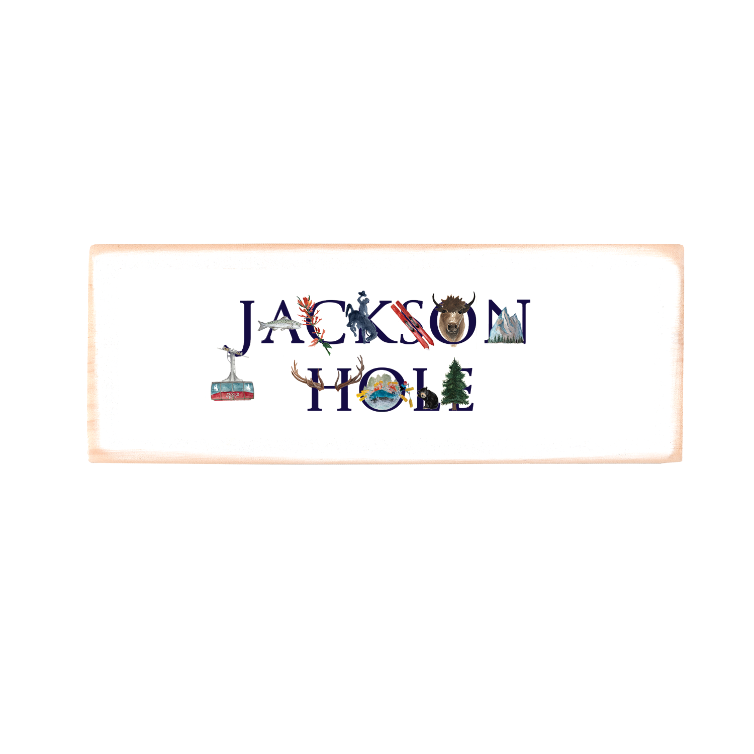jackson hole wood block rectangle