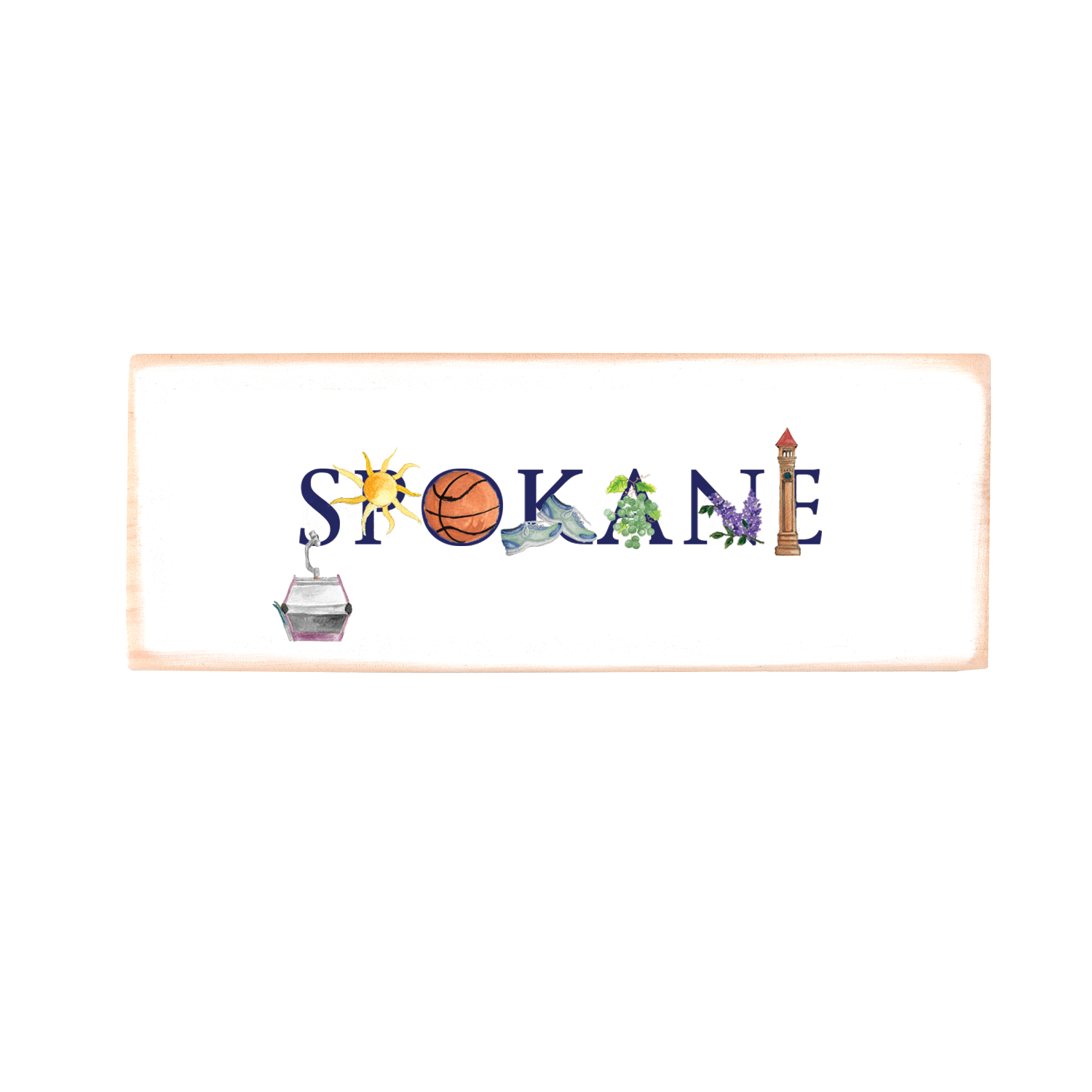 spokane wood block rectangle