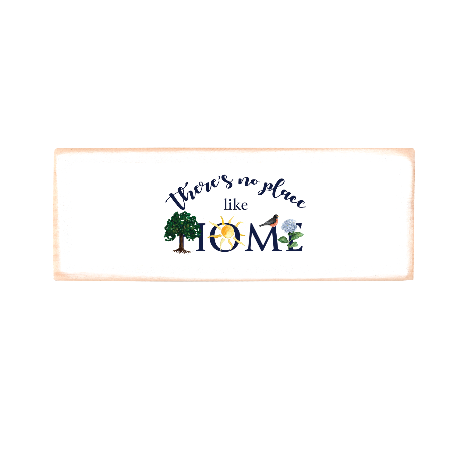no place like home summer wood block rectangle