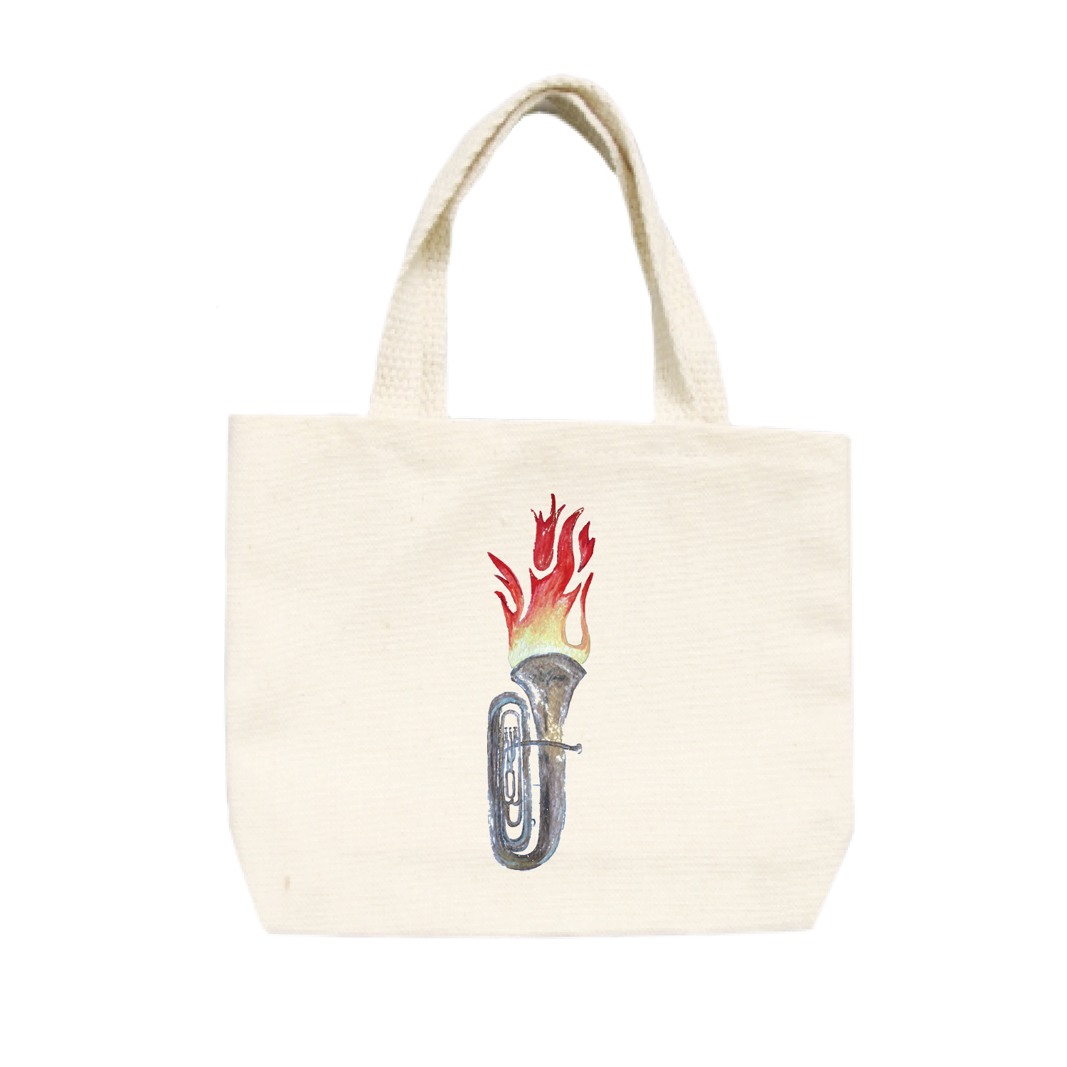 flaming tuba small tote