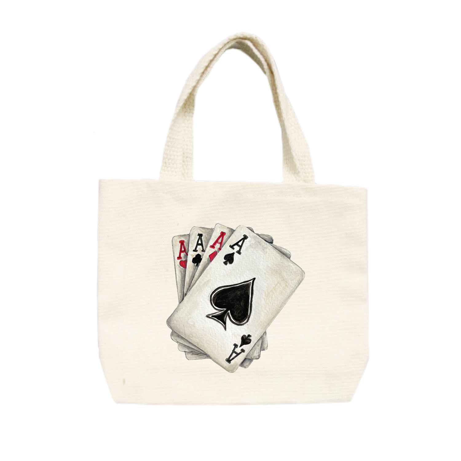 four aces playing cards small tote