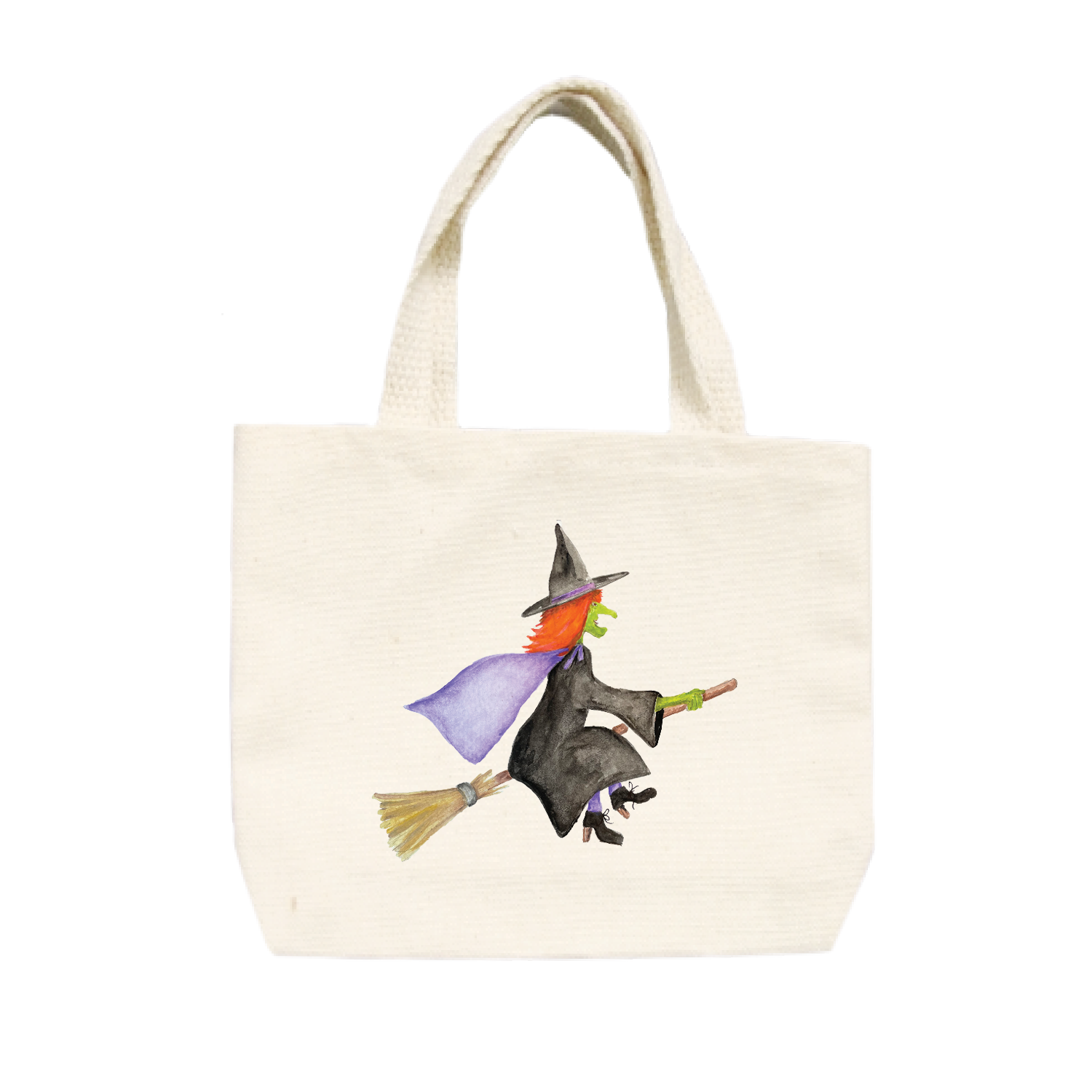 witch flying small tote