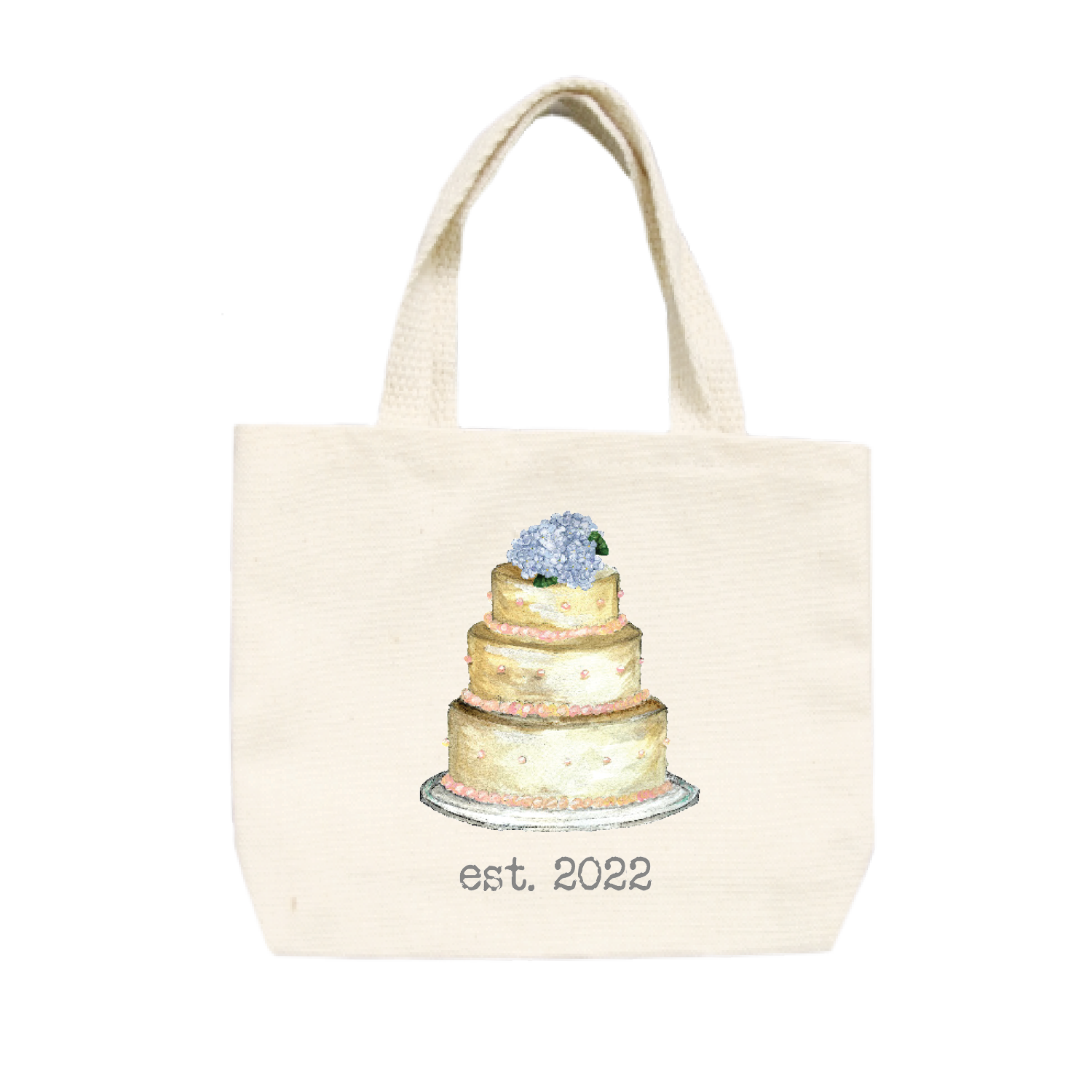 wedding cake date 2022 small tote