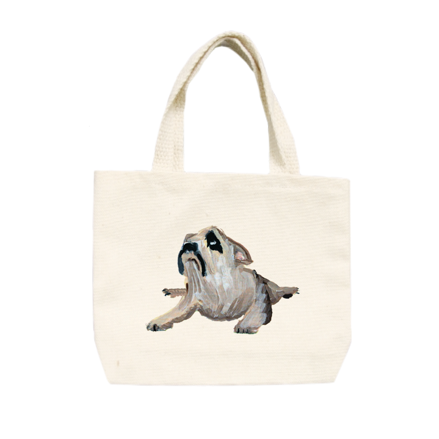 bulldog resting small tote