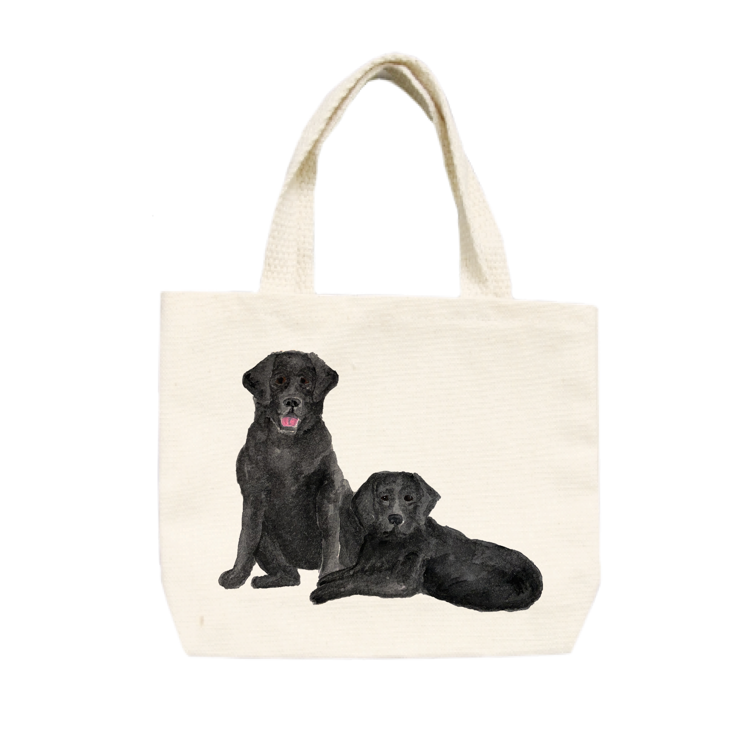 two black labs small tote